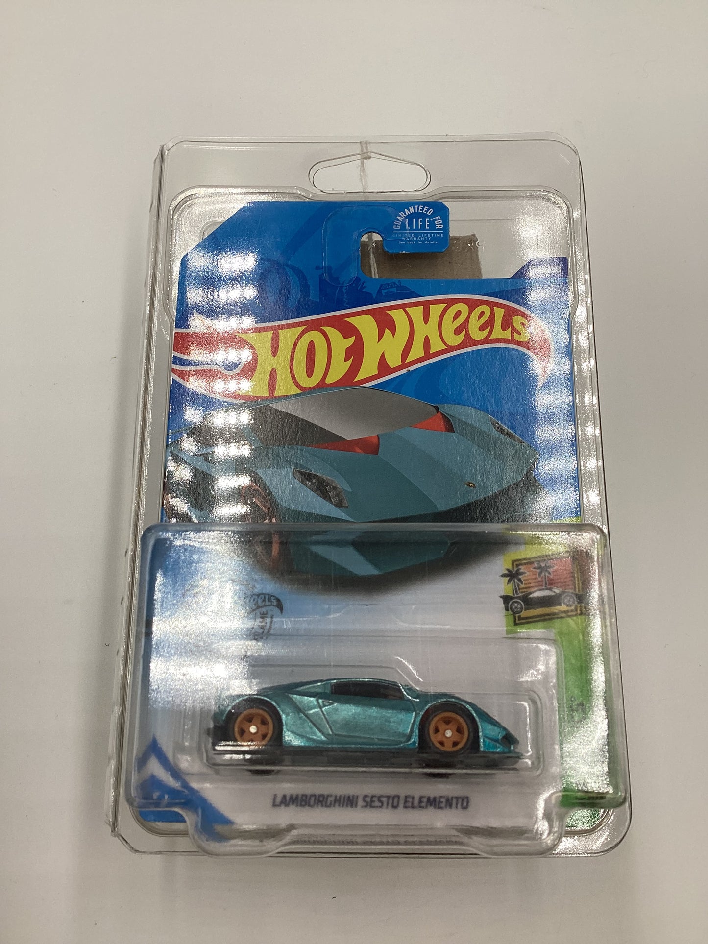 2020 Hot Wheels Super Treasure Hunt Lamborghini Sesto Elemento Light Blue W/Protector