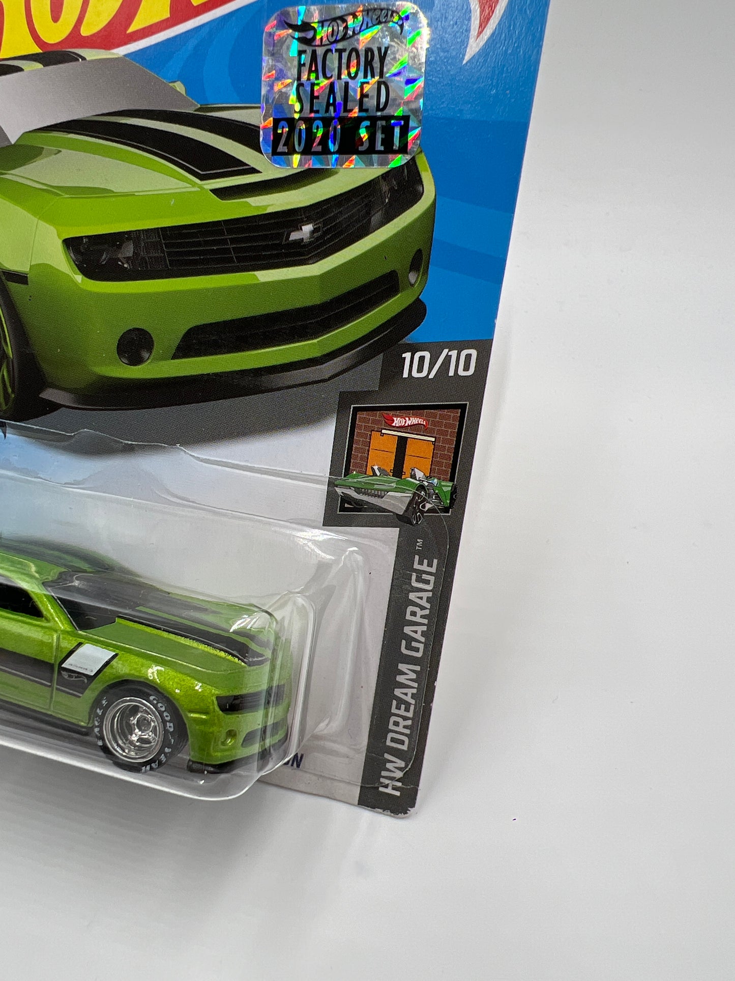 Hot Wheels Factory Sealed Treasure Hunt 2013 HW Chevy Camaro Special Edition Green Wheel Swap Custom On Card W/Protector SR