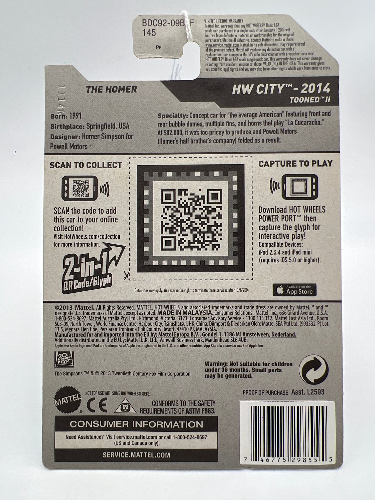 2014 Hot Wheels City #89 The Simpsons The Homer Green