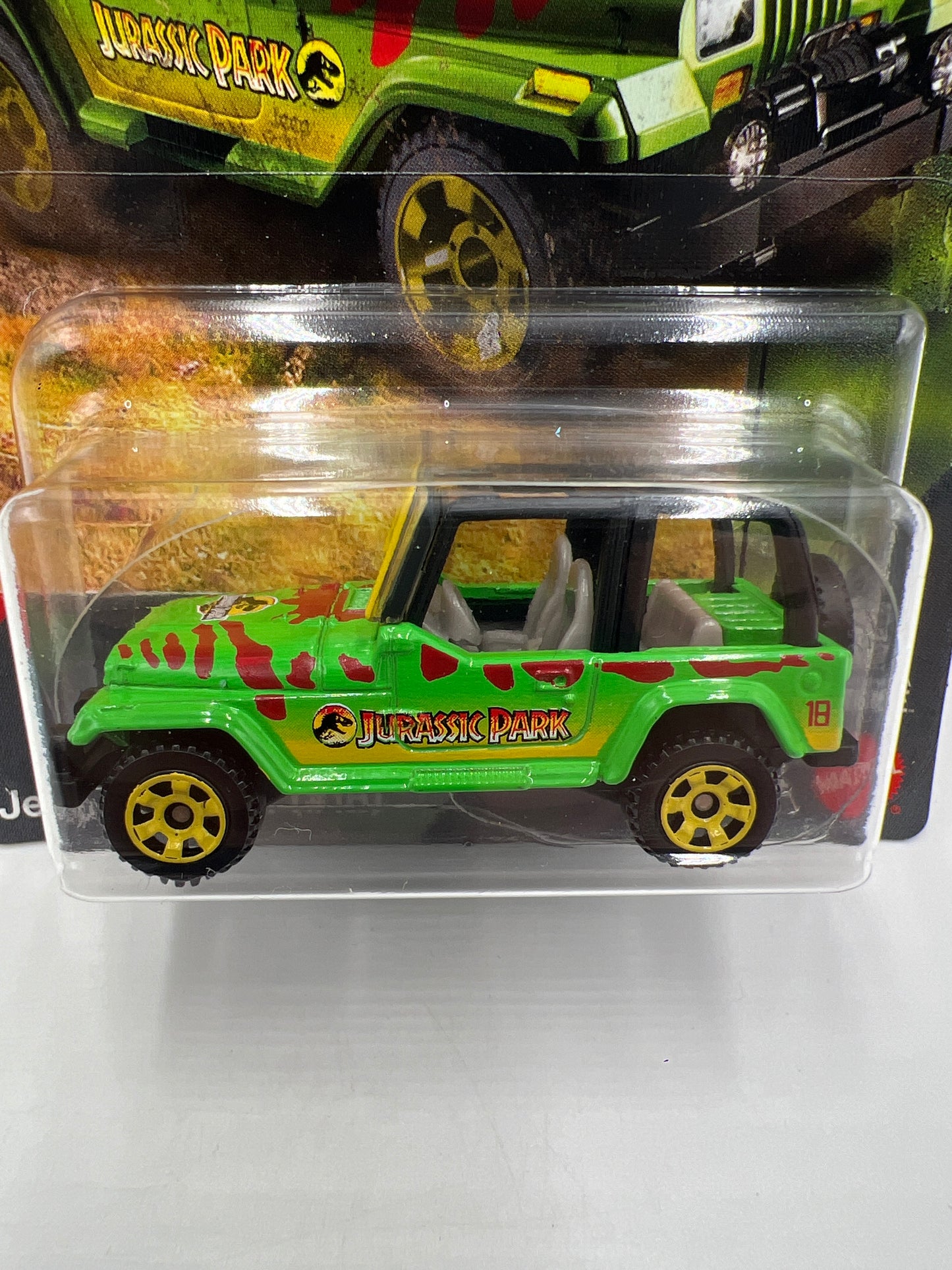 Matchbox Jurassic World Rebirth Jeep Wrangler #18 Green 159i