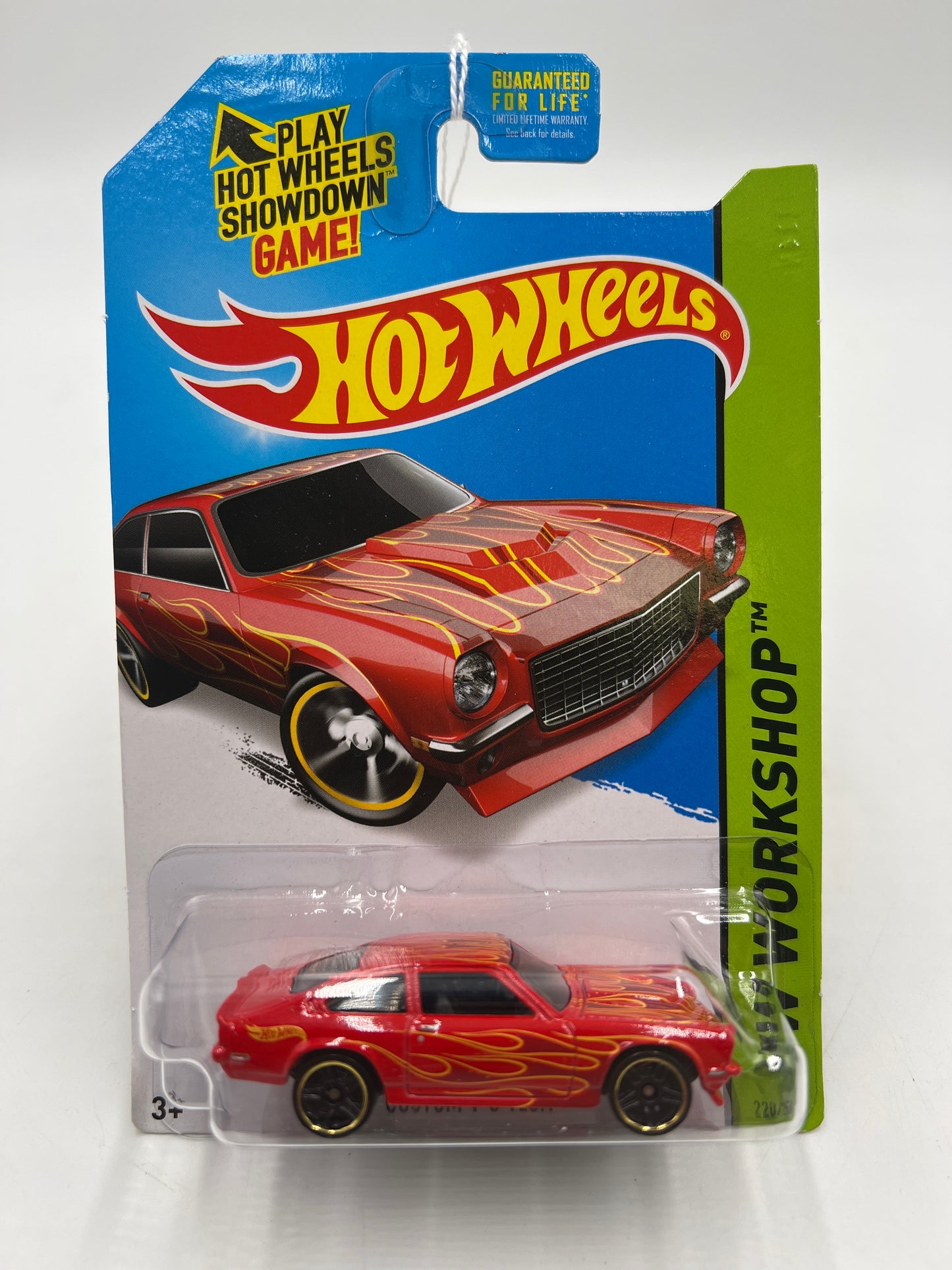 2014 Hot Wheels Workshop #220 Custom V8 Vega Red Vein Top Back 6H