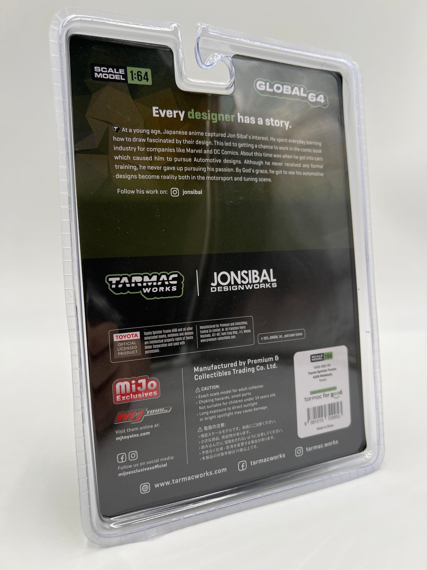 Tarmac Works Mijo Exclusives Toyota Sprinter Trueno AE86 Widebody Jonsibal Green