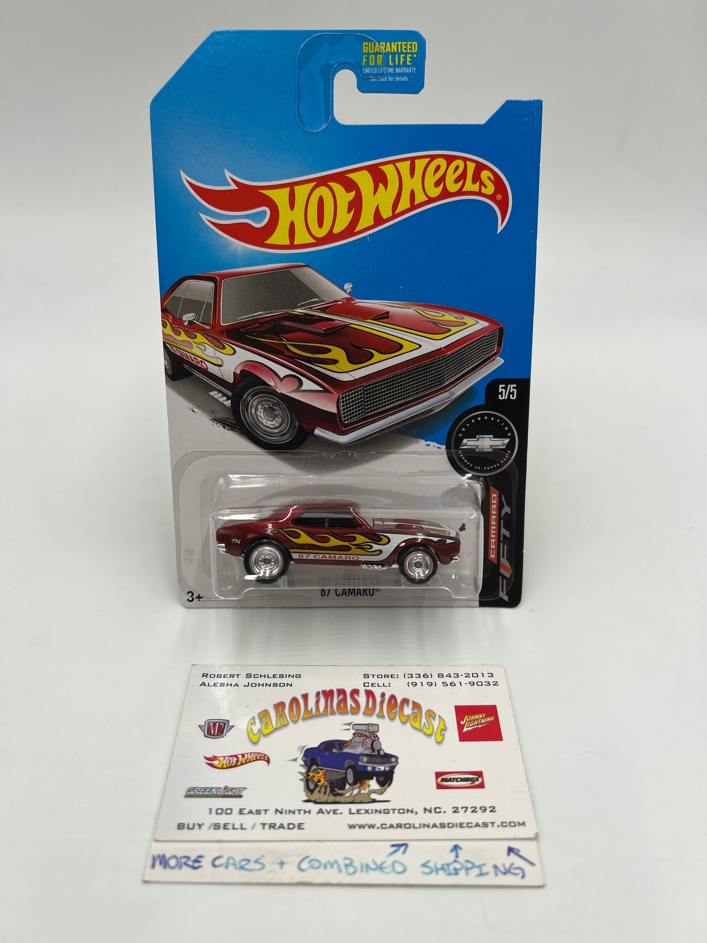 2017 Hot Wheels Super Treasure Hunt 67 Camaro Red W/Protector