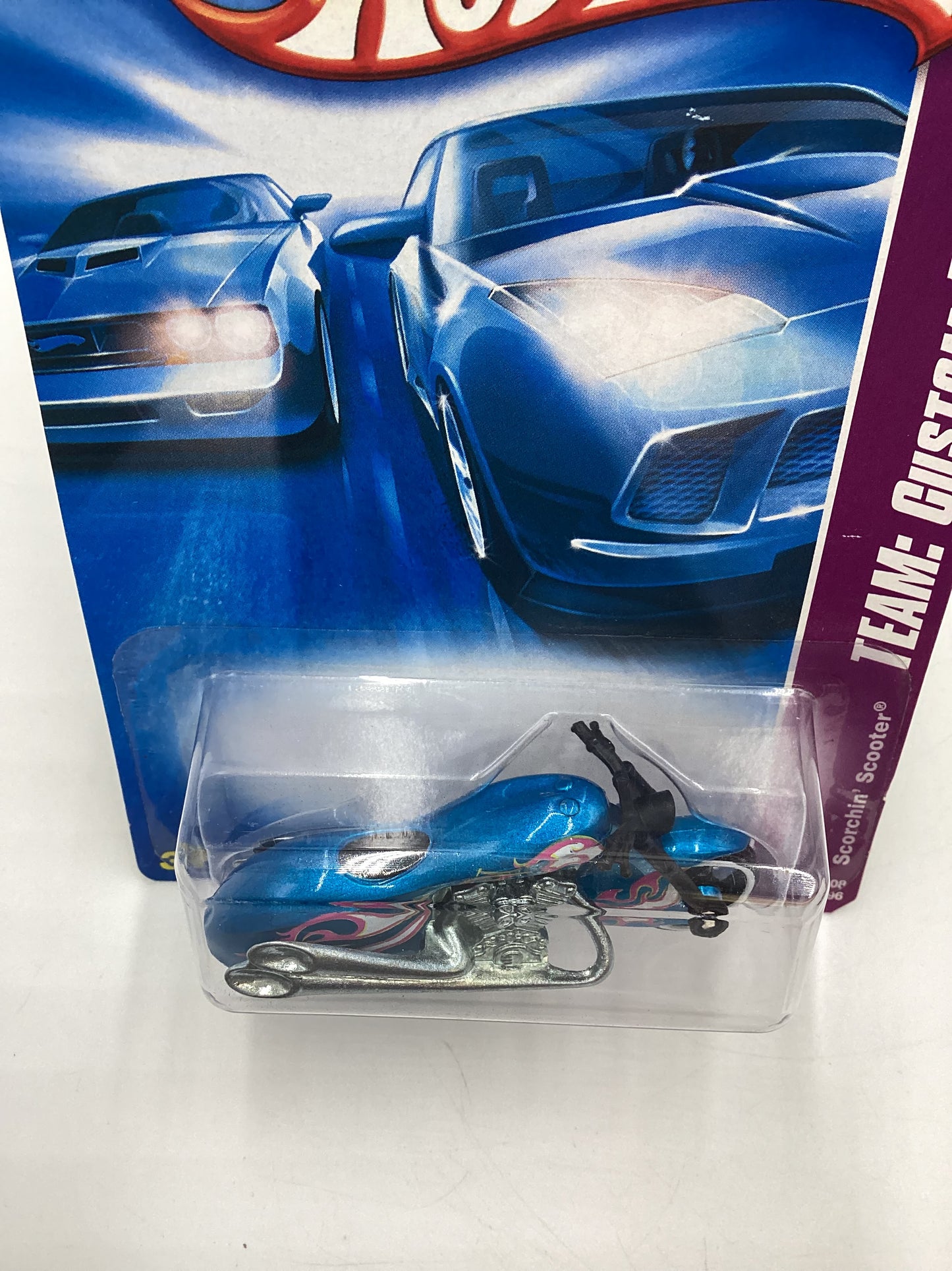 2008 Hot Wheels HW Team: Custom Bikes #151 Scorchin Scooter Blue