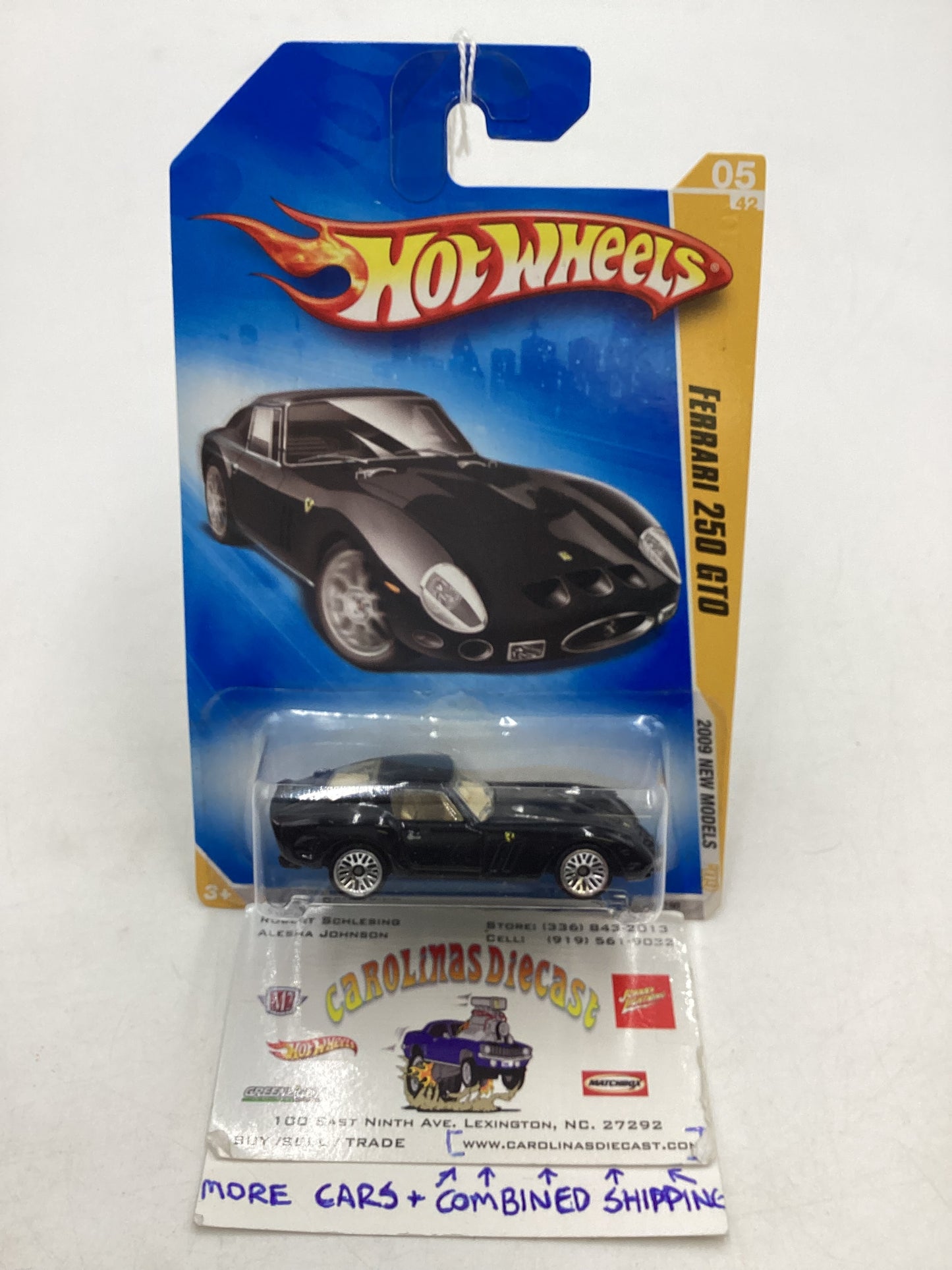 2009 Hot Wheels #005 Black Ferrari 250 GTO