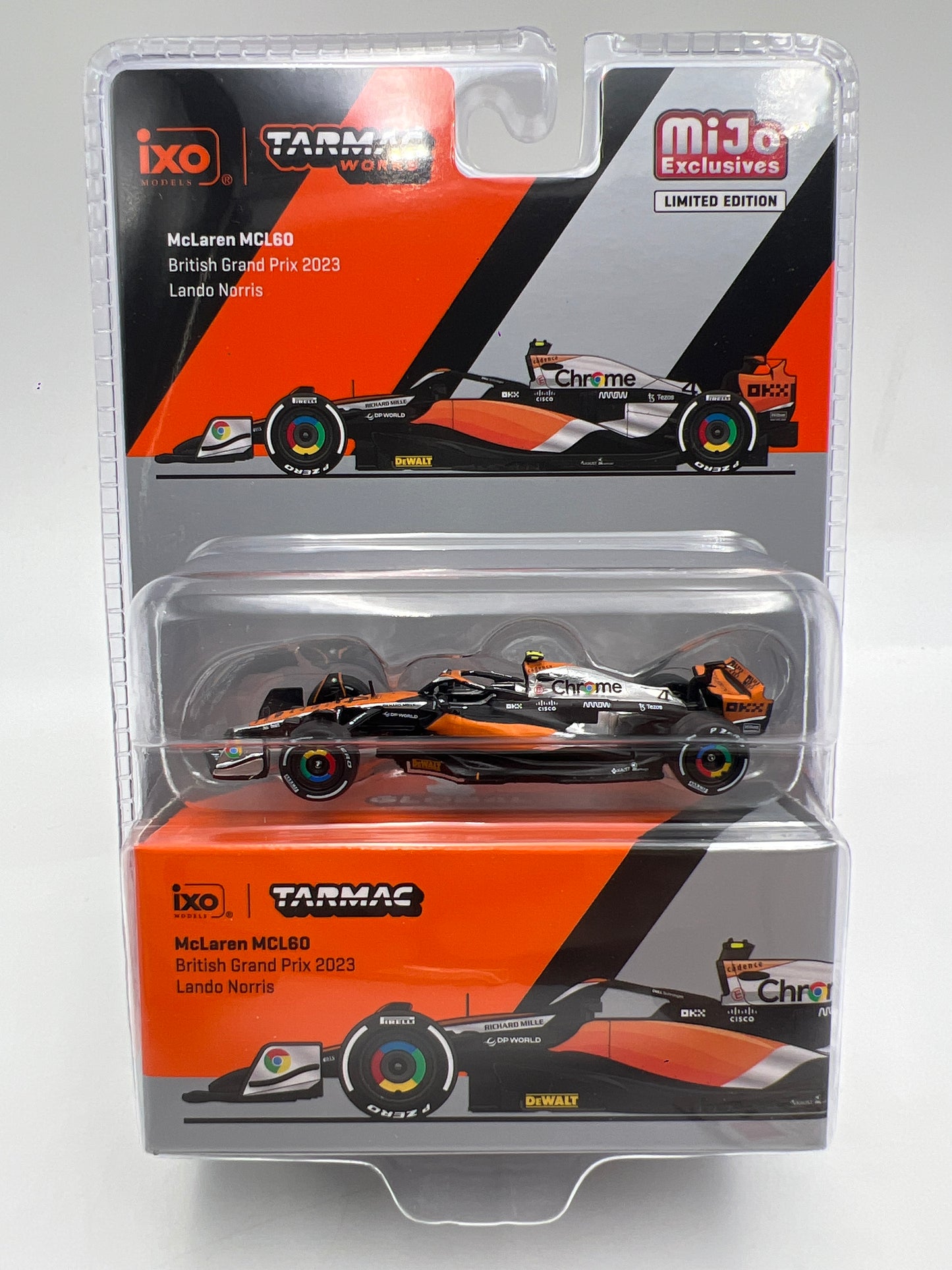 Tarmac Works x IXO Models Mijo Exclusives McLaren MCL60 Lando Norris F1 British Grand Prix 2023