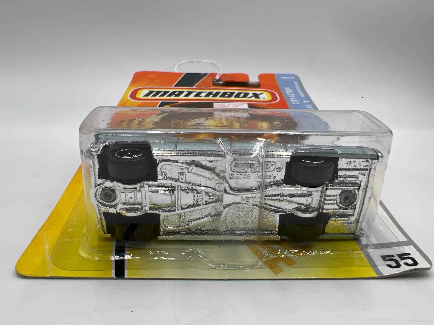 Matchbox City Action #55 63 Cadillac Hearse Silver Card Not Perfect 206C