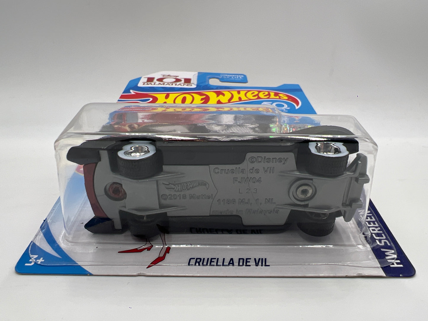 2018 Hot Wheels Factory Sealed Super Treasure Hunt Cruella De Vil Red W/Protector