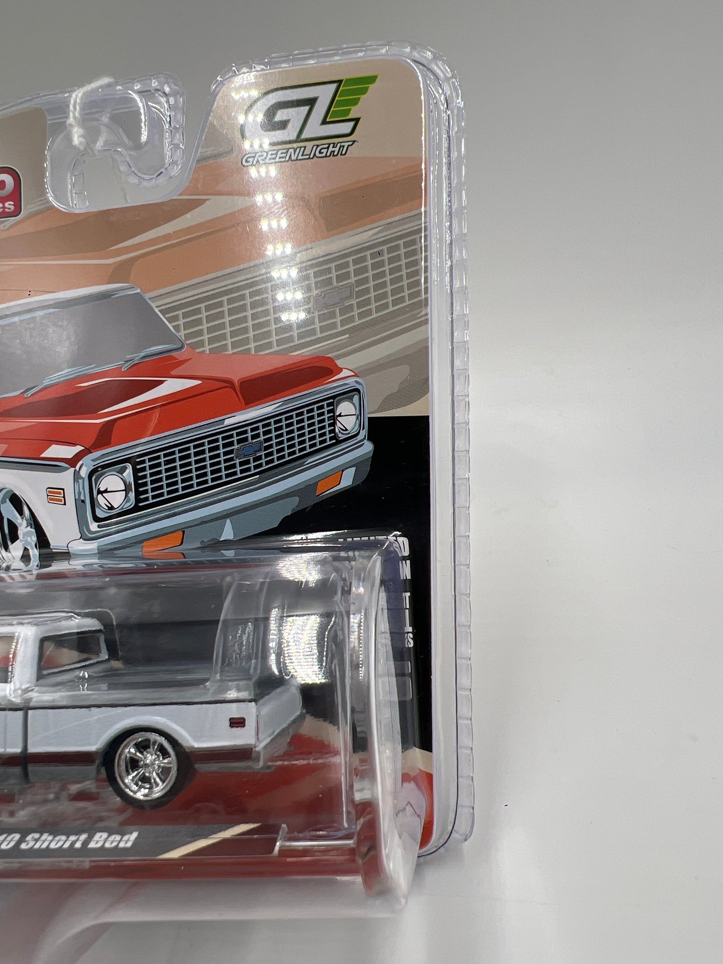 Greenlight Mijo Exclusives RAW CHASE 1972 Chevrolet C10 Short Bed Orange