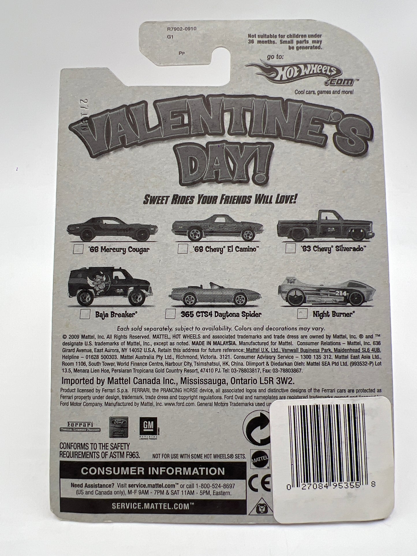 Hot Wheels Valentines Series 365 GTS4 Daytona Spider Silver W/Protector