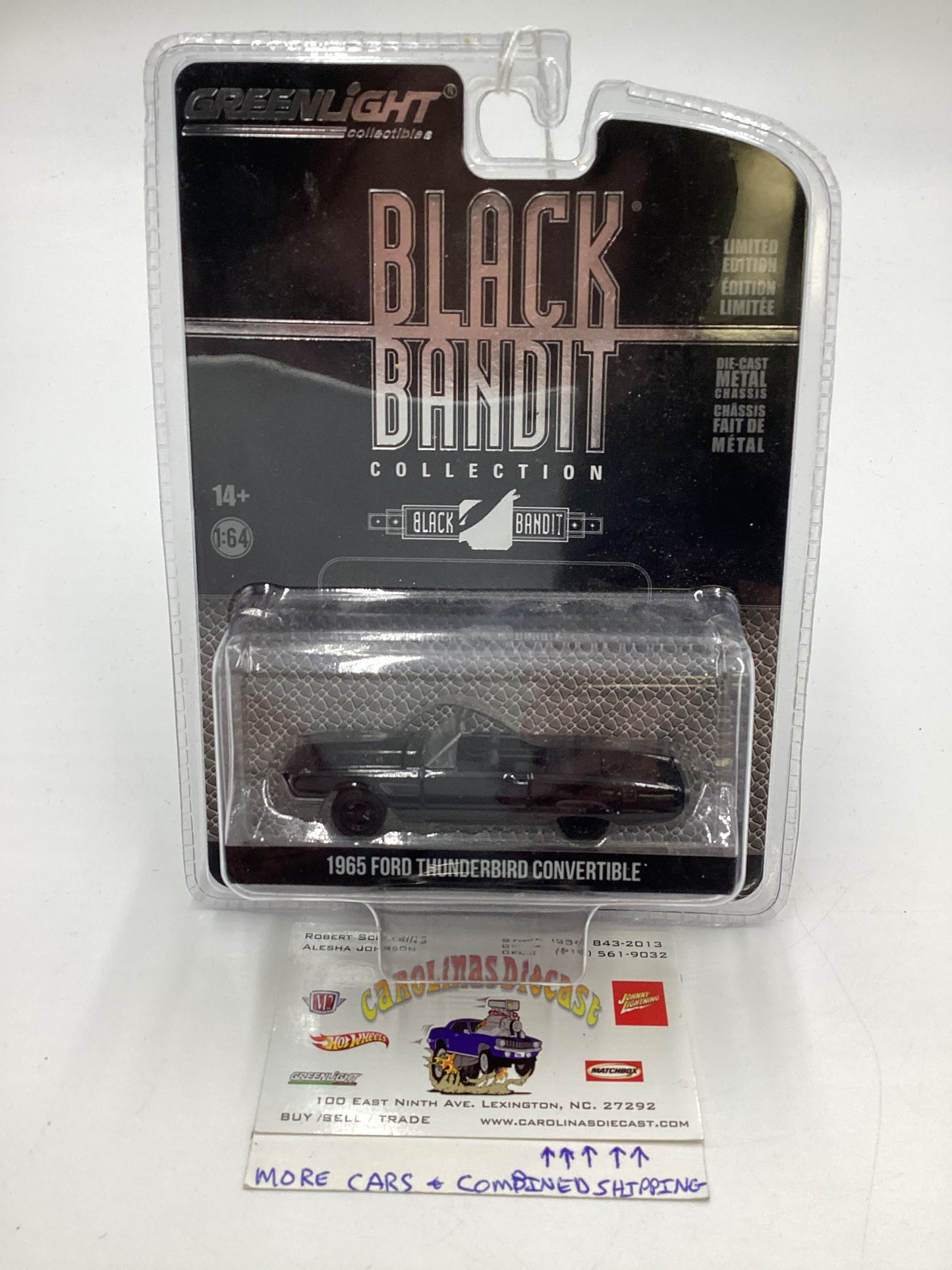 Greenlight Black Bandit Series 27 1965 Ford Thunderbird Convertible Black 180D