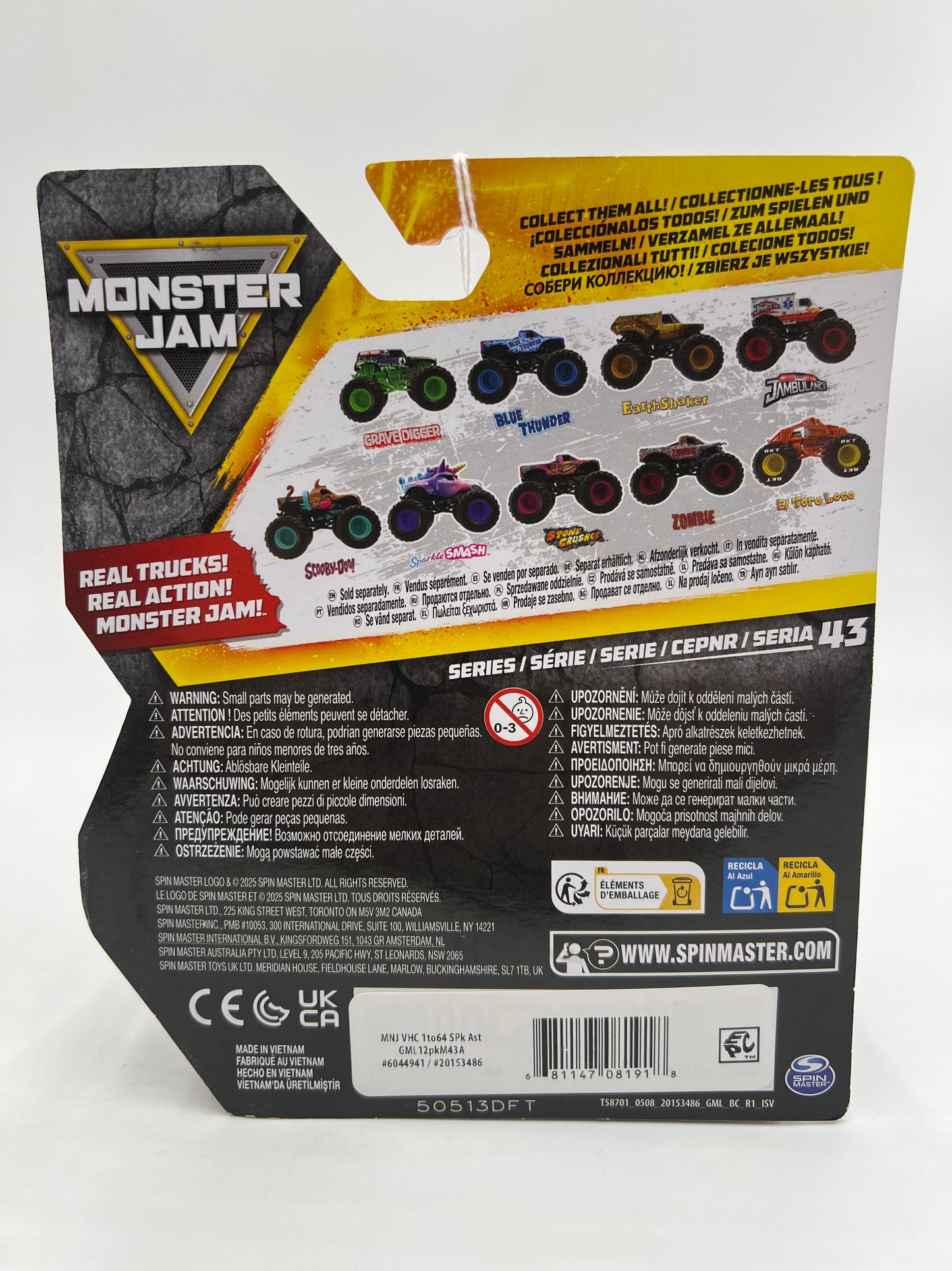 2025 Monster Jam Series 43 Legacy Trucks Sparkle Smash 124E