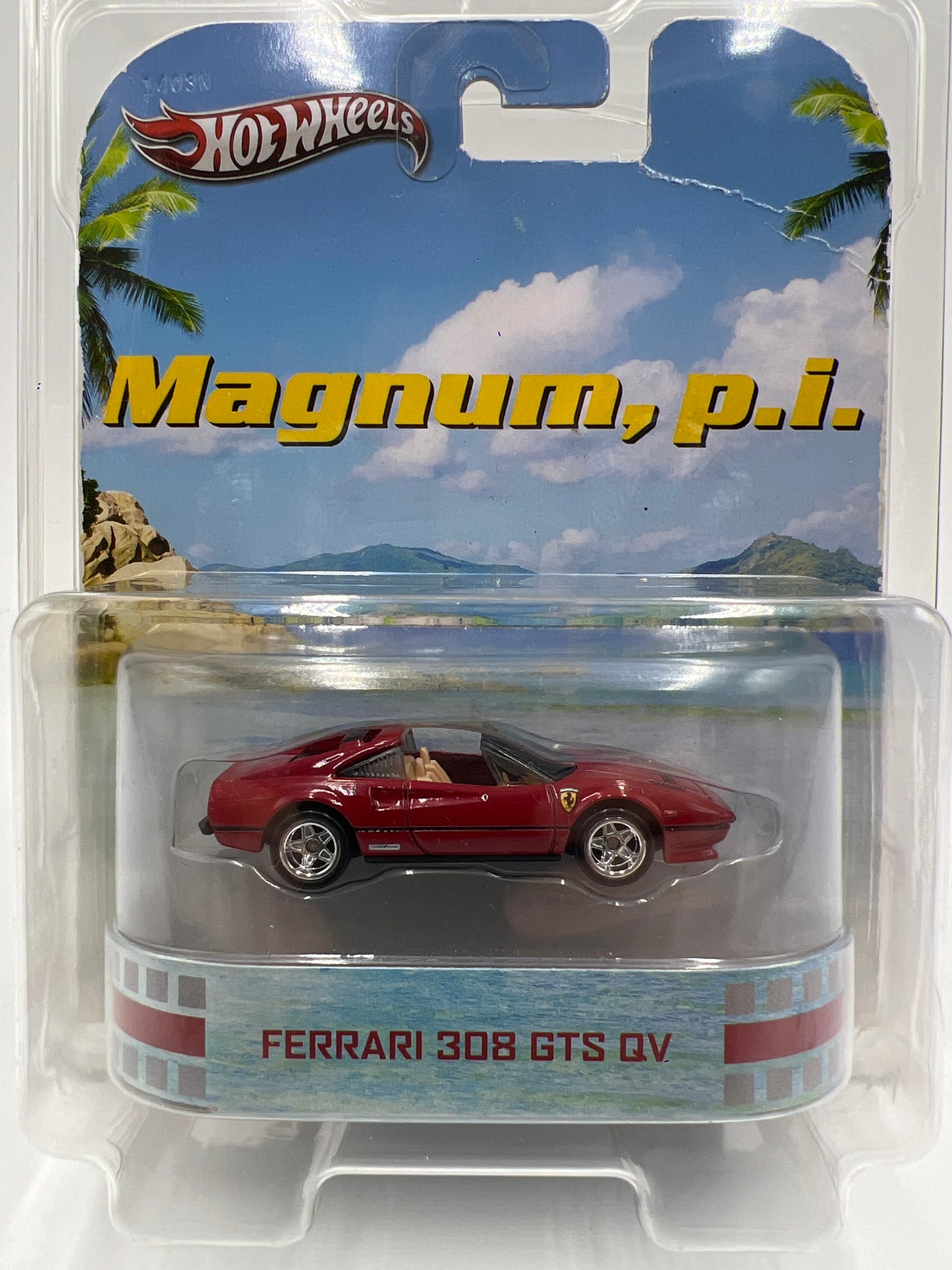 Hot Wheels Retro Entertainment Magnum PI Ferrari 308 GTS QV Red W/Protector Bad Card