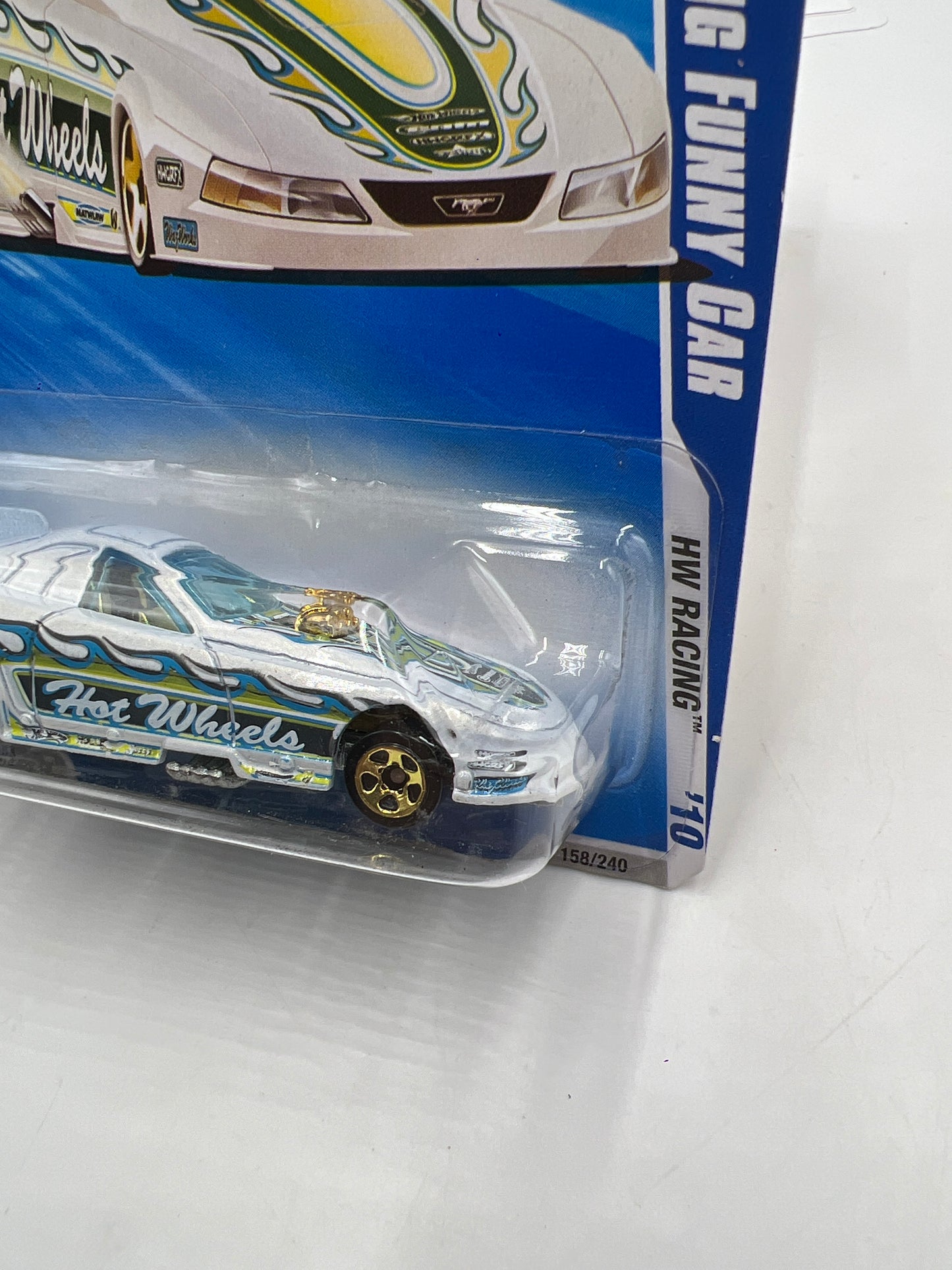 2010 Hot Wheels Racing #158 Ford Mustang Funny Car White Factory Sealed 22H