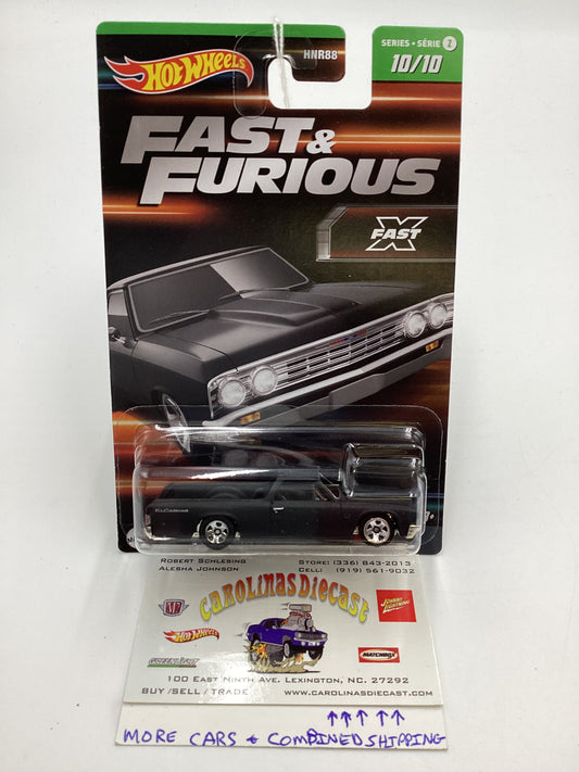 2023 Hot Wheels Fast & Furious Series 2 #10 Chevy El Camino Matte Black 69B