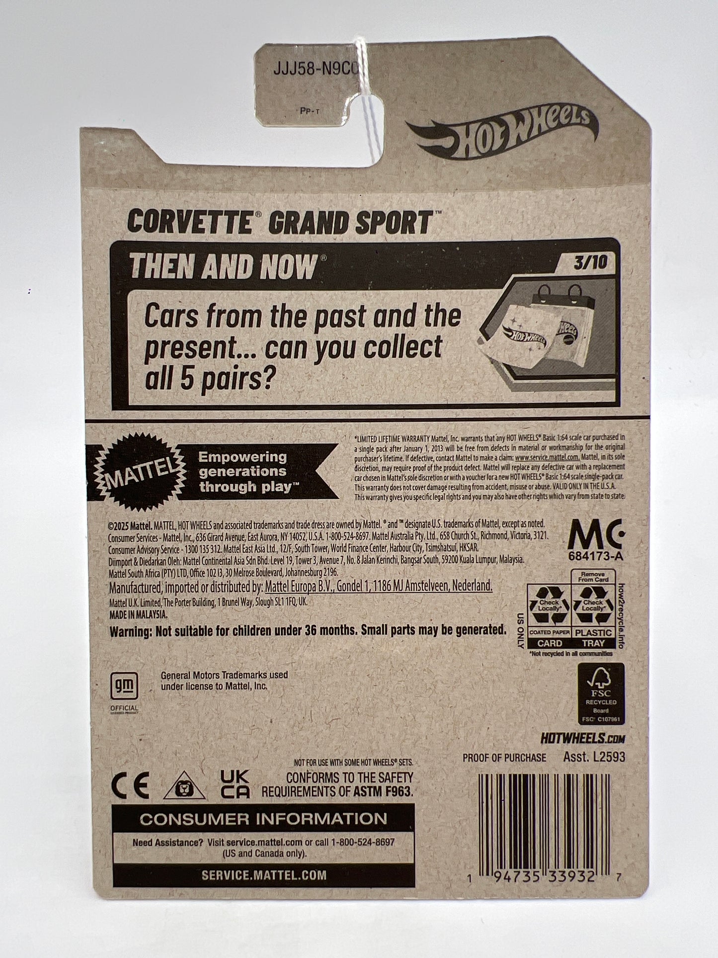 2026 Hot Wheels C Case Then And Now #97 Corvette Grand Sport White 9E