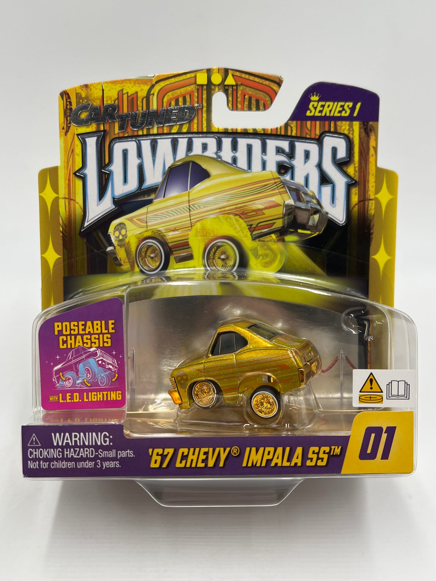 MGA Car Tuned Series 1 Show Glow Lowriders #1 67 Chevy Impala SS Gold