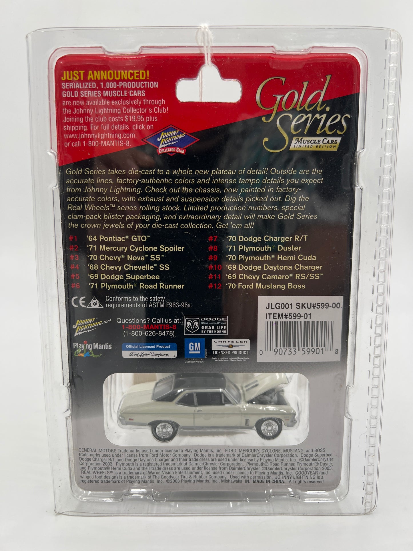 Johnny Lightning Gold Series Muscle Cars #3 1970 Chevy Nova SS White 221A
