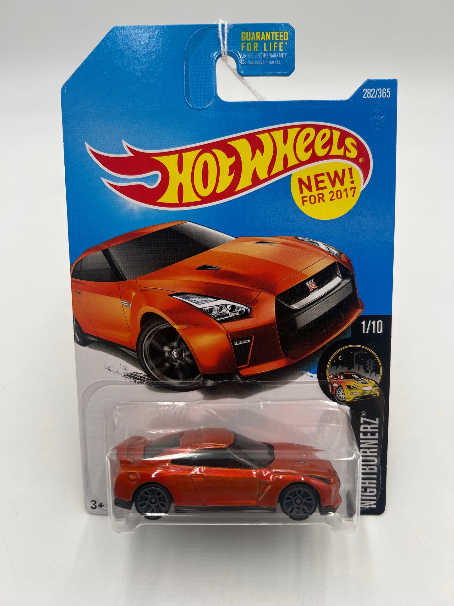 2017 Hot wheels Nightburnerz #282 17 Nissan GT-R (R35) Orange 80C