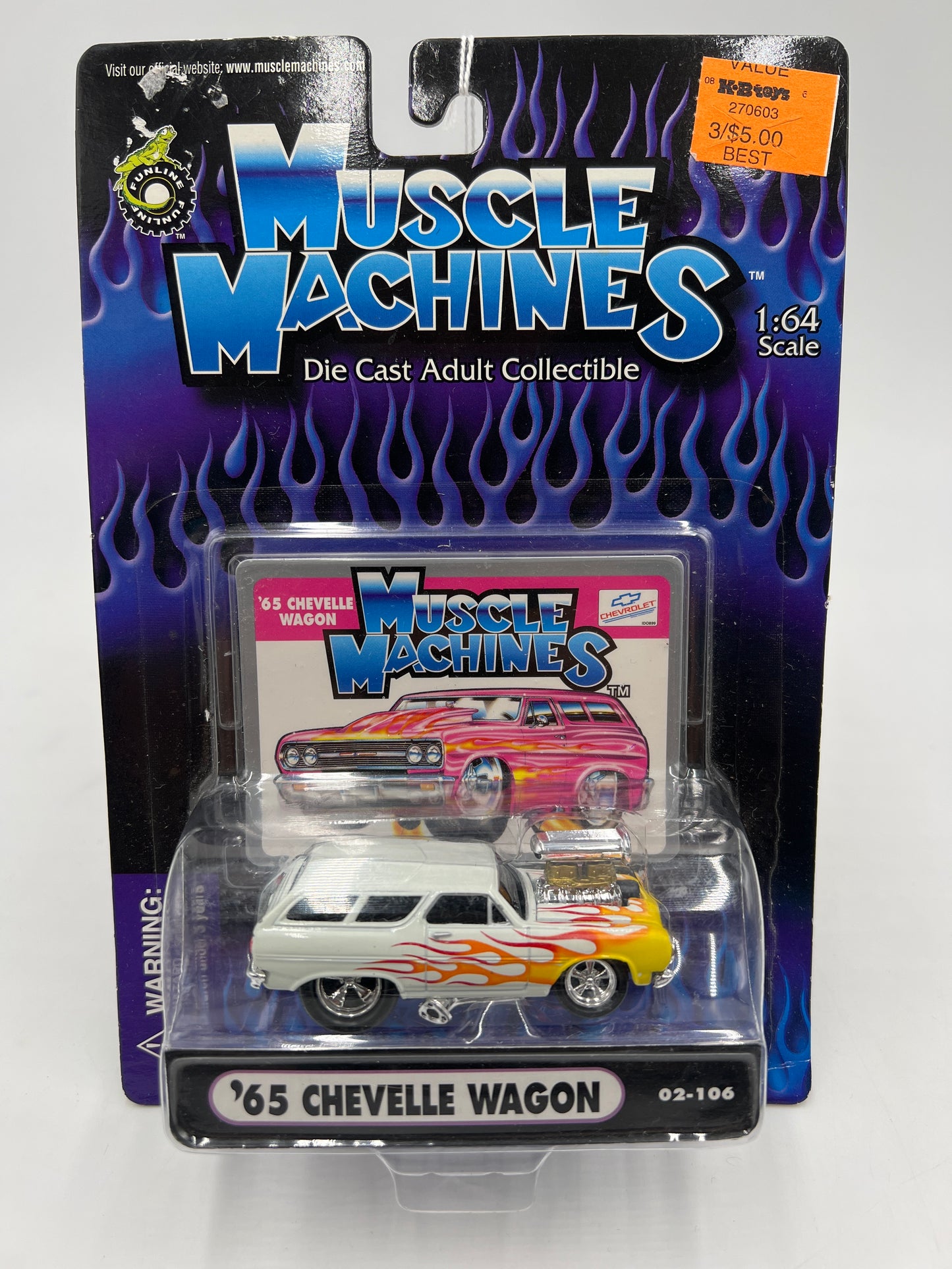 Muscle Machines 65 Chevelle Wagon White 02-106 222C