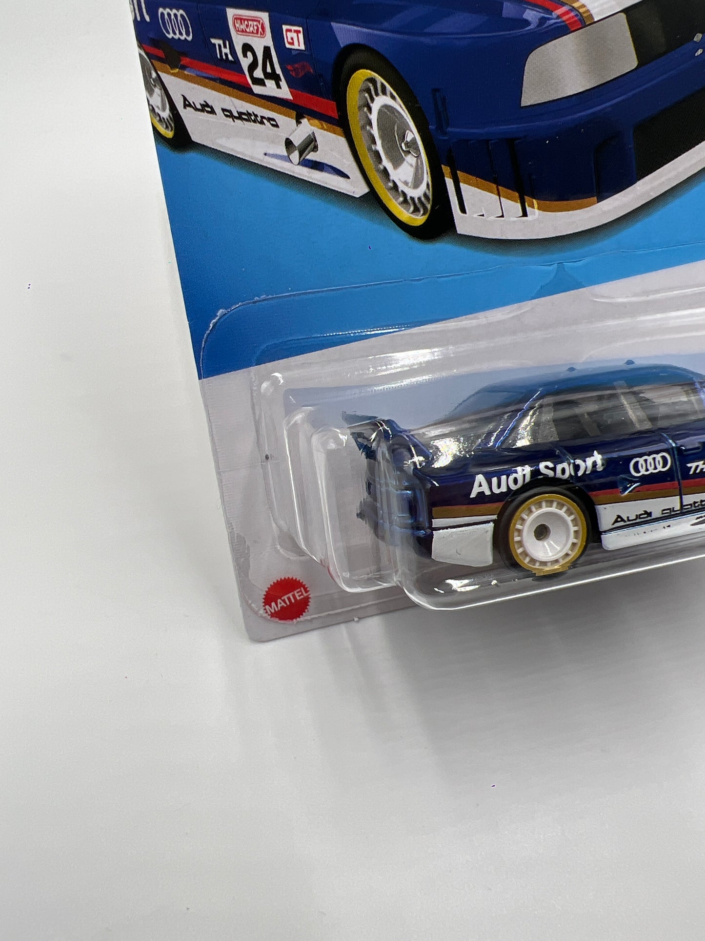 2024 Hot Wheels #144 Super Treasure Hunt Audi 90 Quattro Blue W/Protector