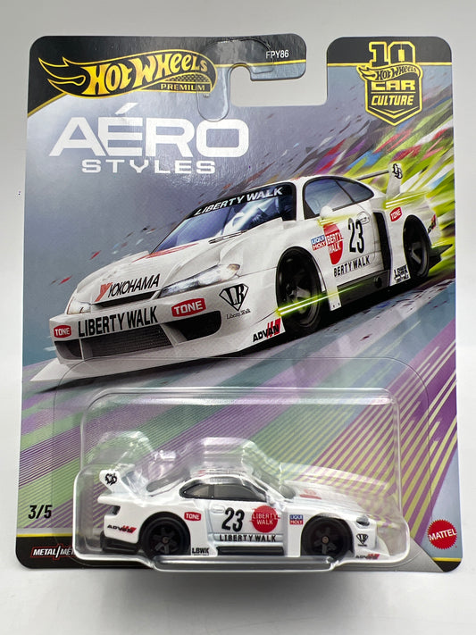 2026 Hot Wheels Aero Styles #3 LB Super Silhouette Nissan Silvia S15 White