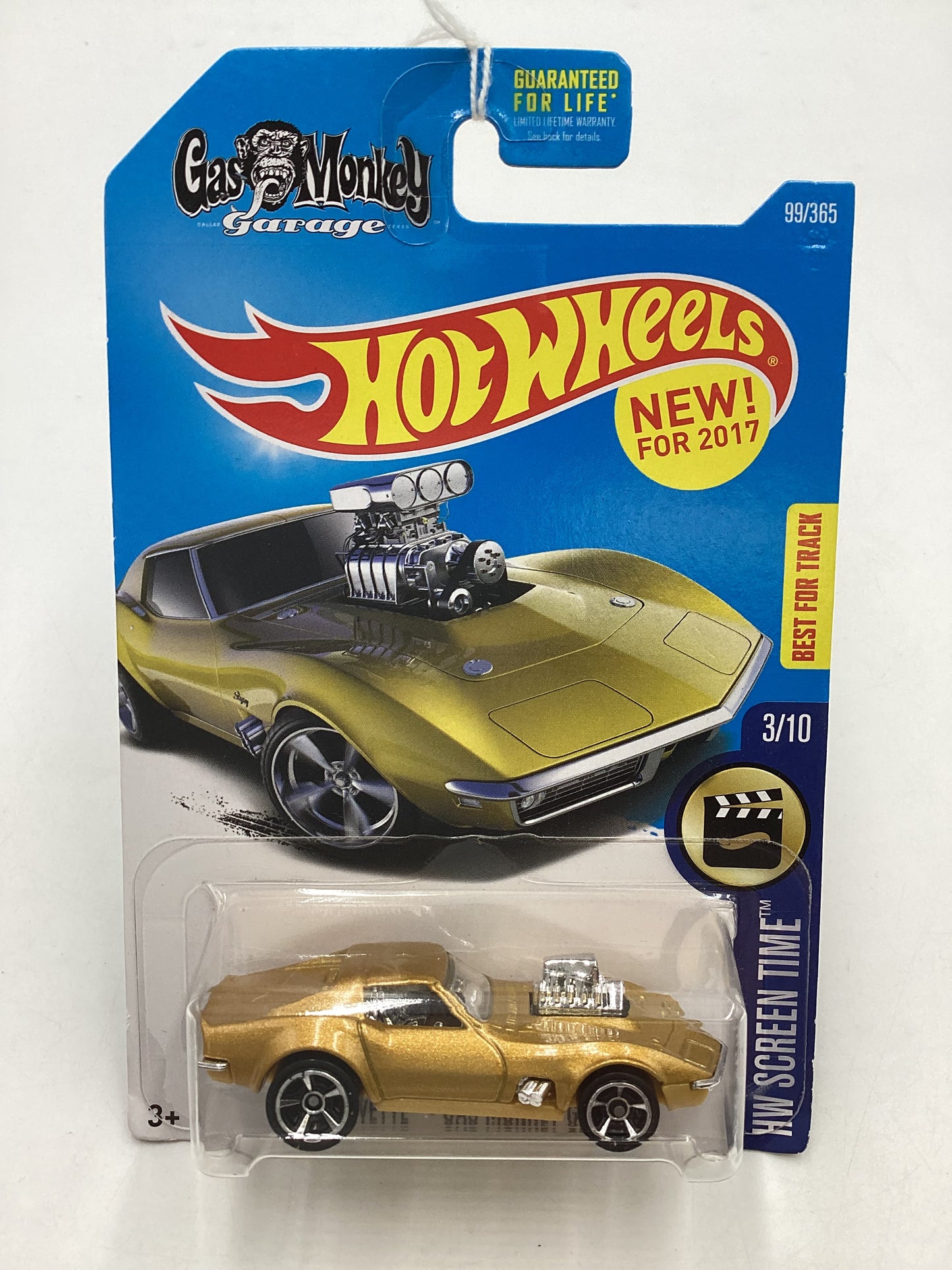 2017 Hot wheels #099 Gold 68 Corvette Gas Monkey Garage 110H