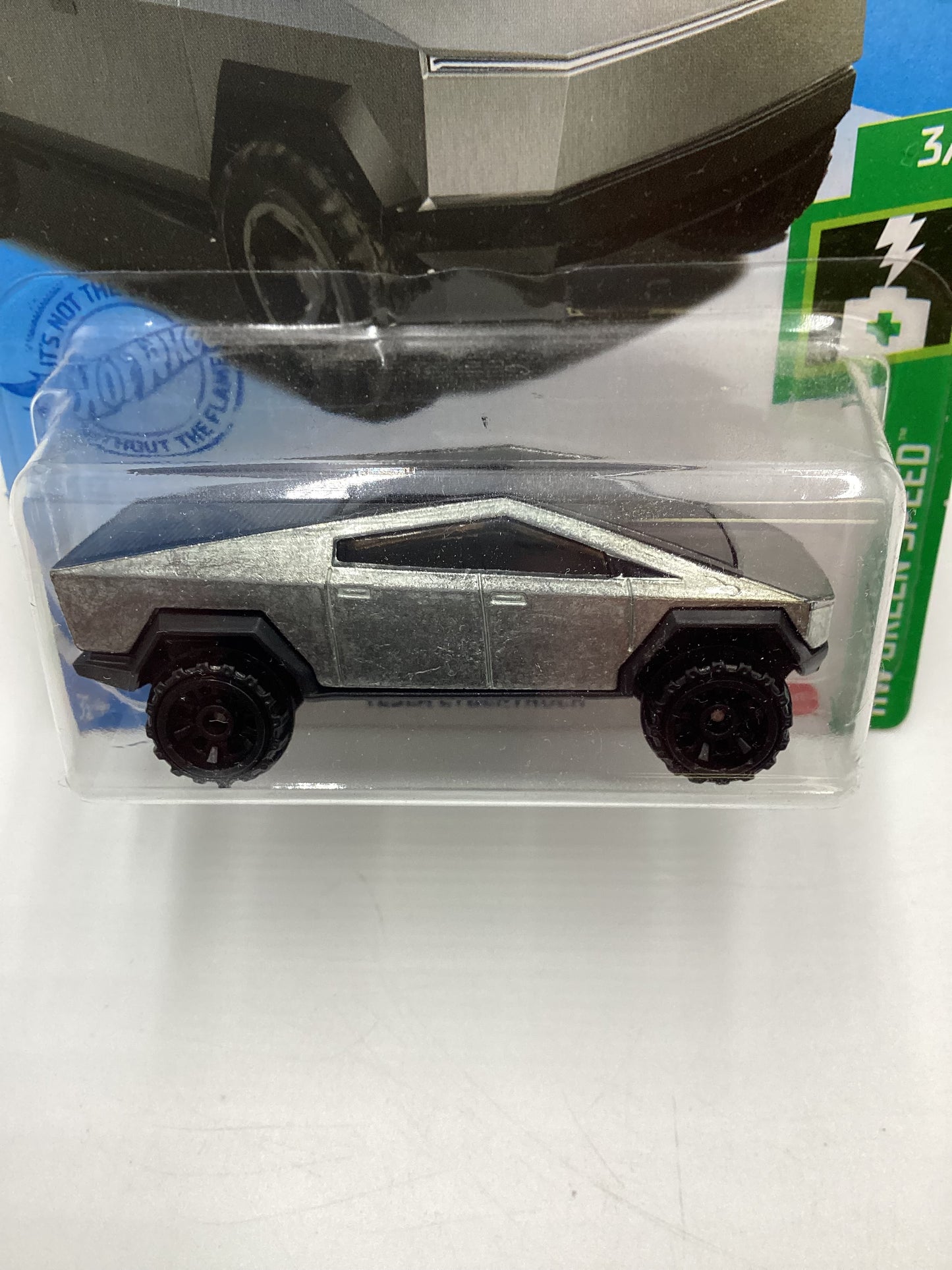 2022 Hot Wheels Green Speed #177 Tesla Cybertruck with protector