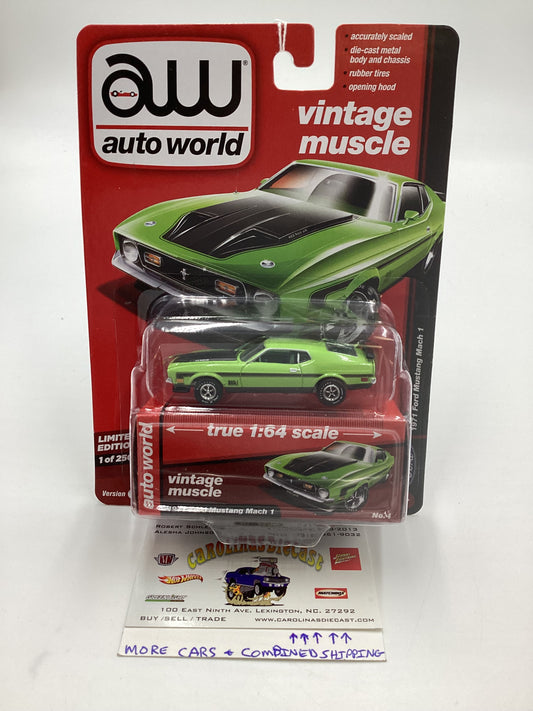 Auto World Vintage Muscle Release 4 Version A 1971 Ford Mustang Mach 1 Green