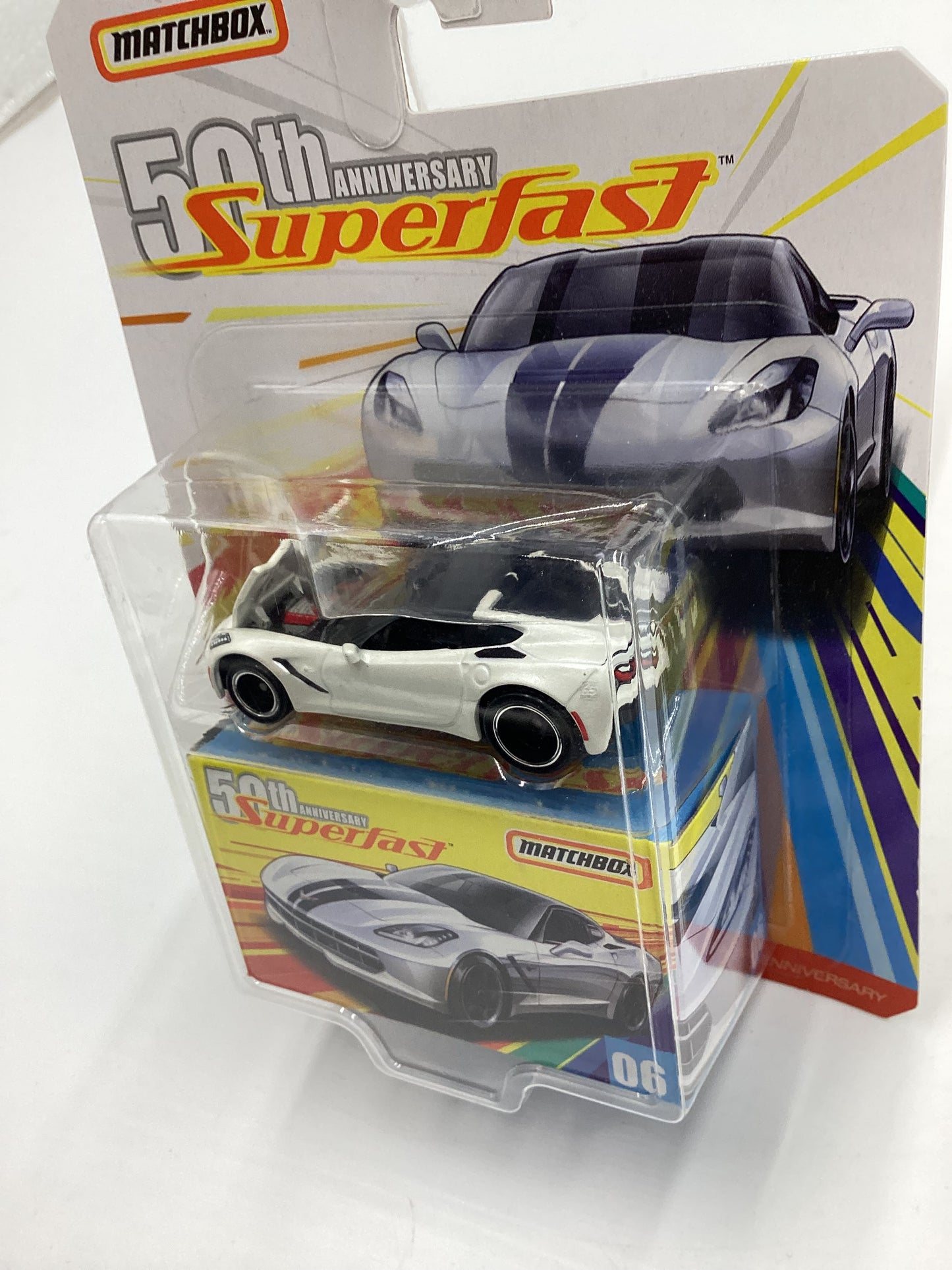 Matchbox 50th Anniversary Superfast #6 16 Corvette Stingray White 169C