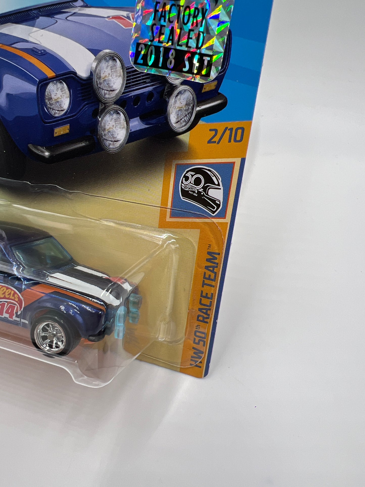 2018 Hot Wheels Factory Sealed Super Treasure Hunt 70 Ford Escort RS1600 Blue W/Protector