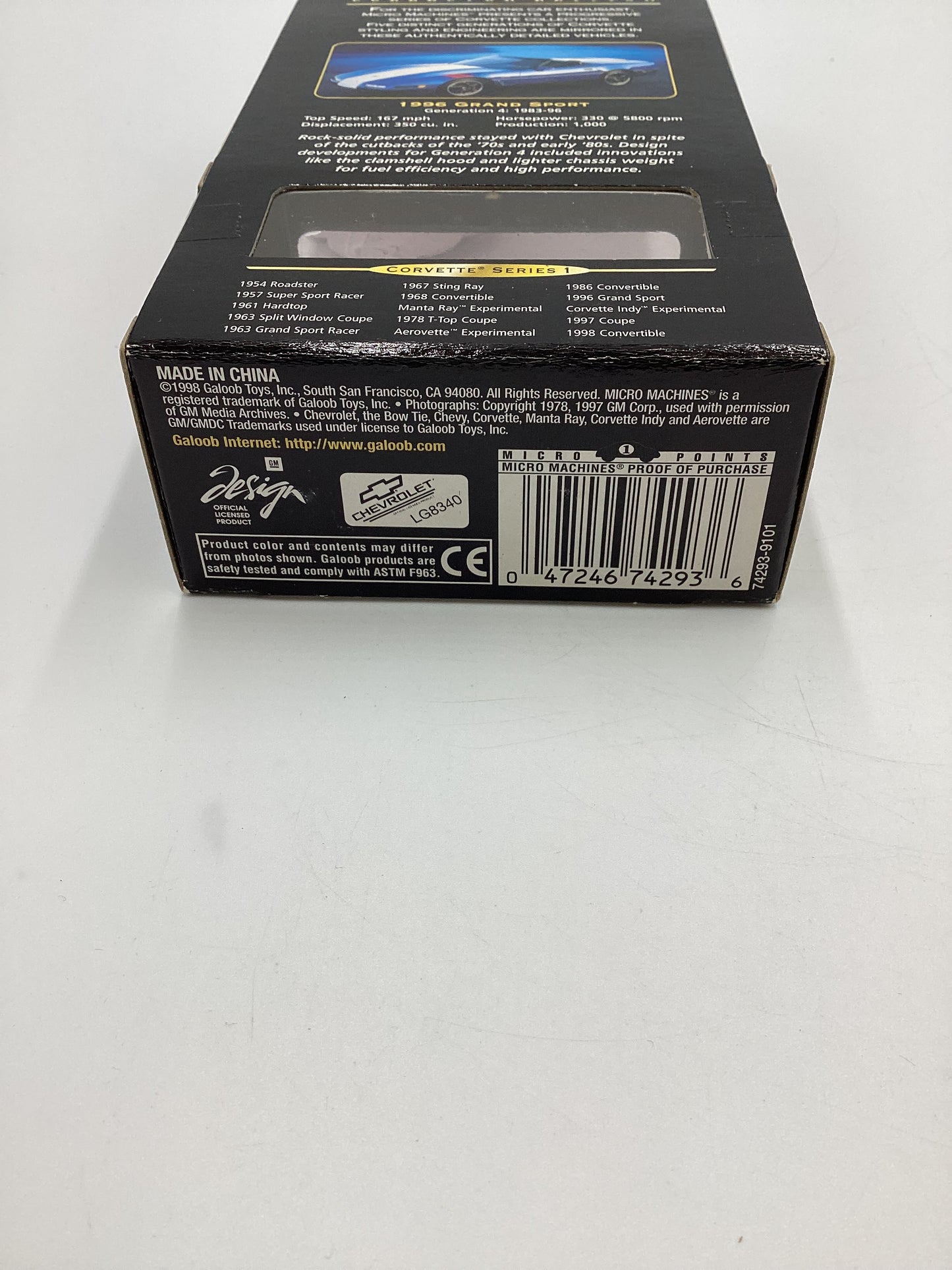 Micro Machines Collectors Edition Corvette Series 1 1996 Grand Sport Blue 1/20000 74E