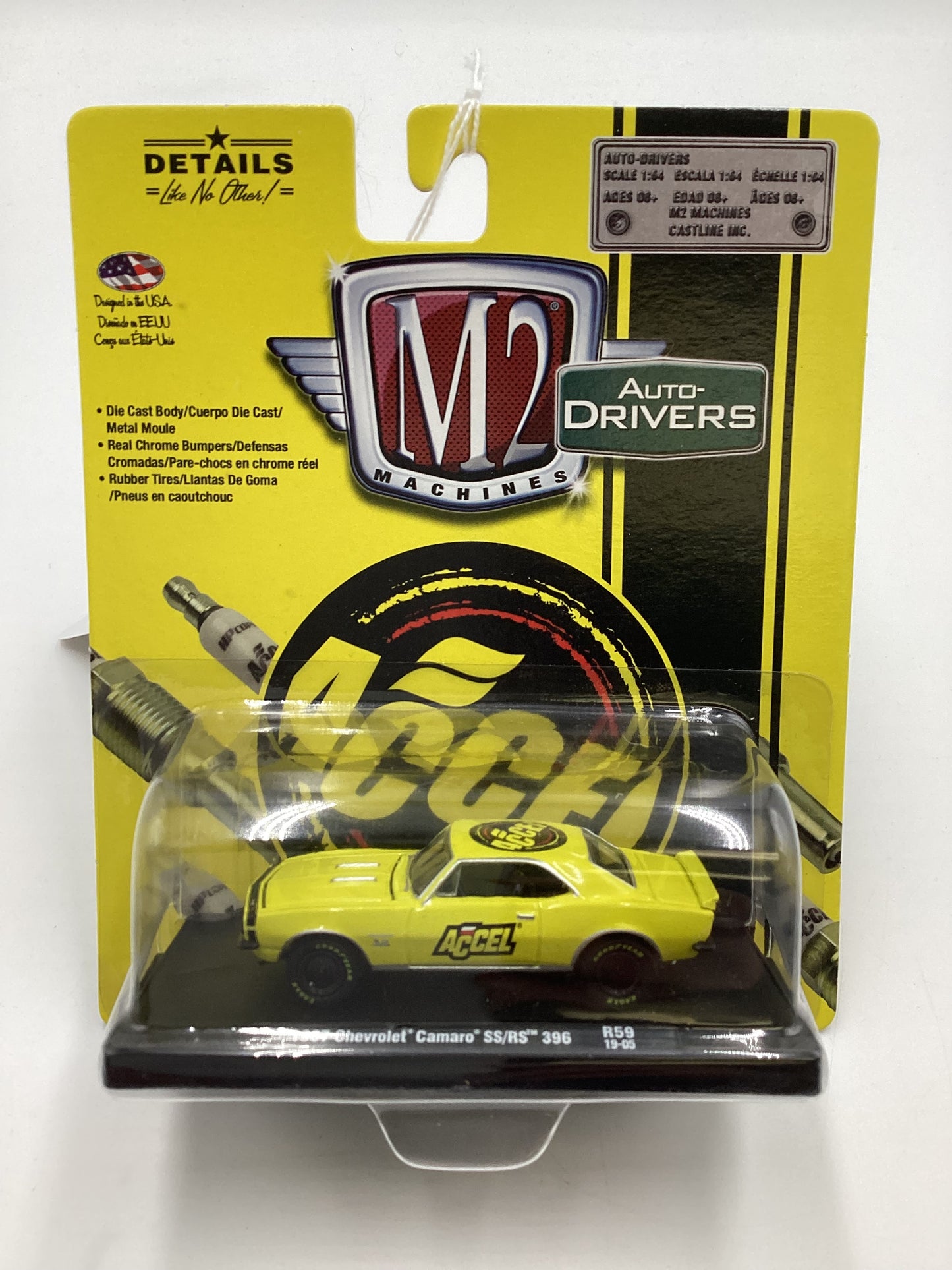 M2 Machines Auto driver Accel 1967 Chevrolet Camaro SS/RS 396 Yellow R59 190C