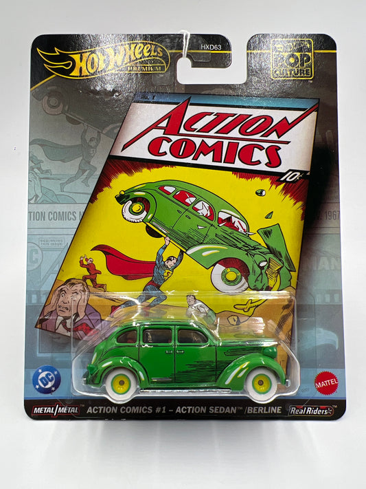 2025 Hot Wheels Premium Pop Culture Action Comics #1 Action Sedan Green 270E