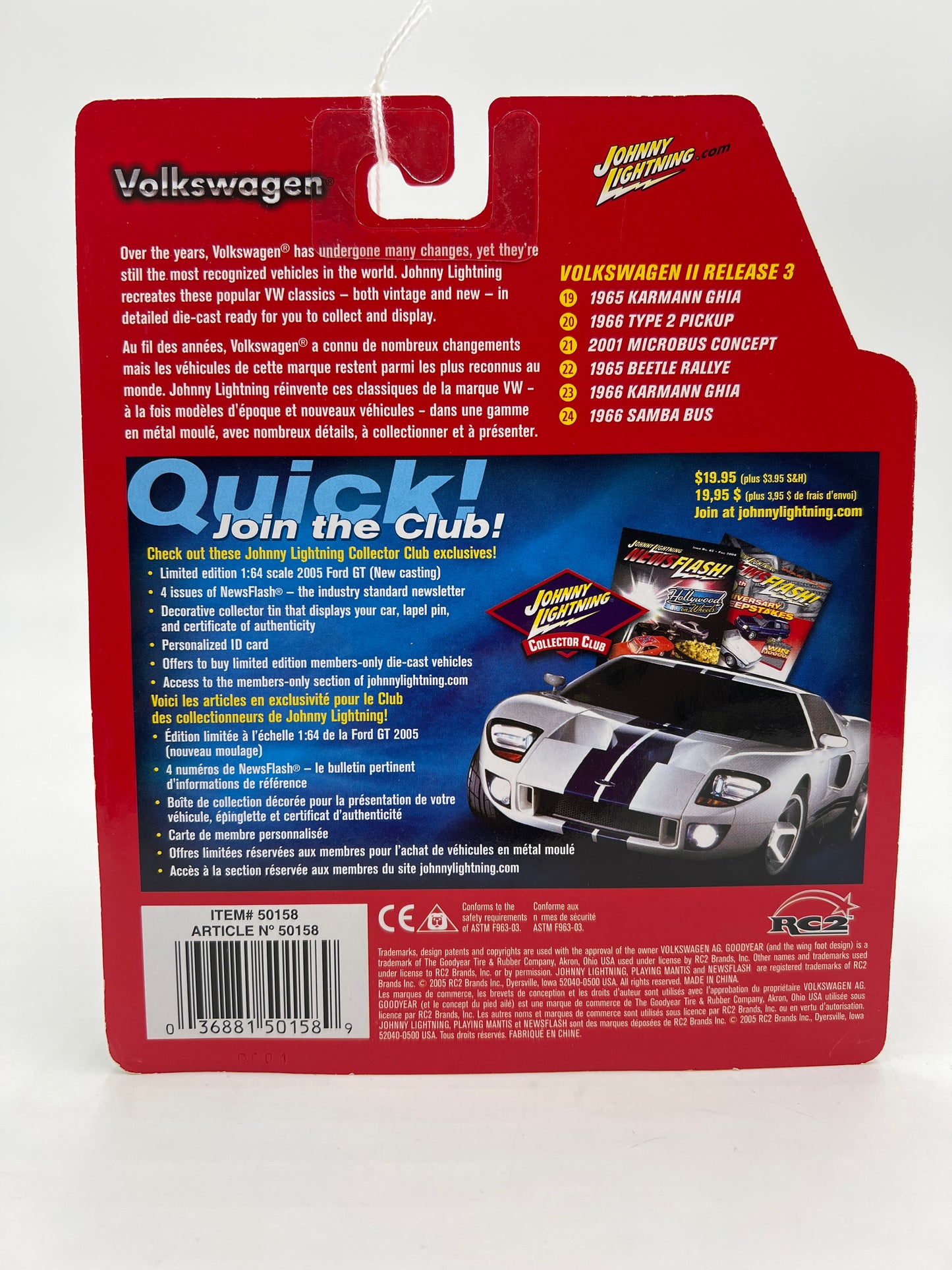 Johnny Lightning Volkswagen 1966 Samba Bus White 221F