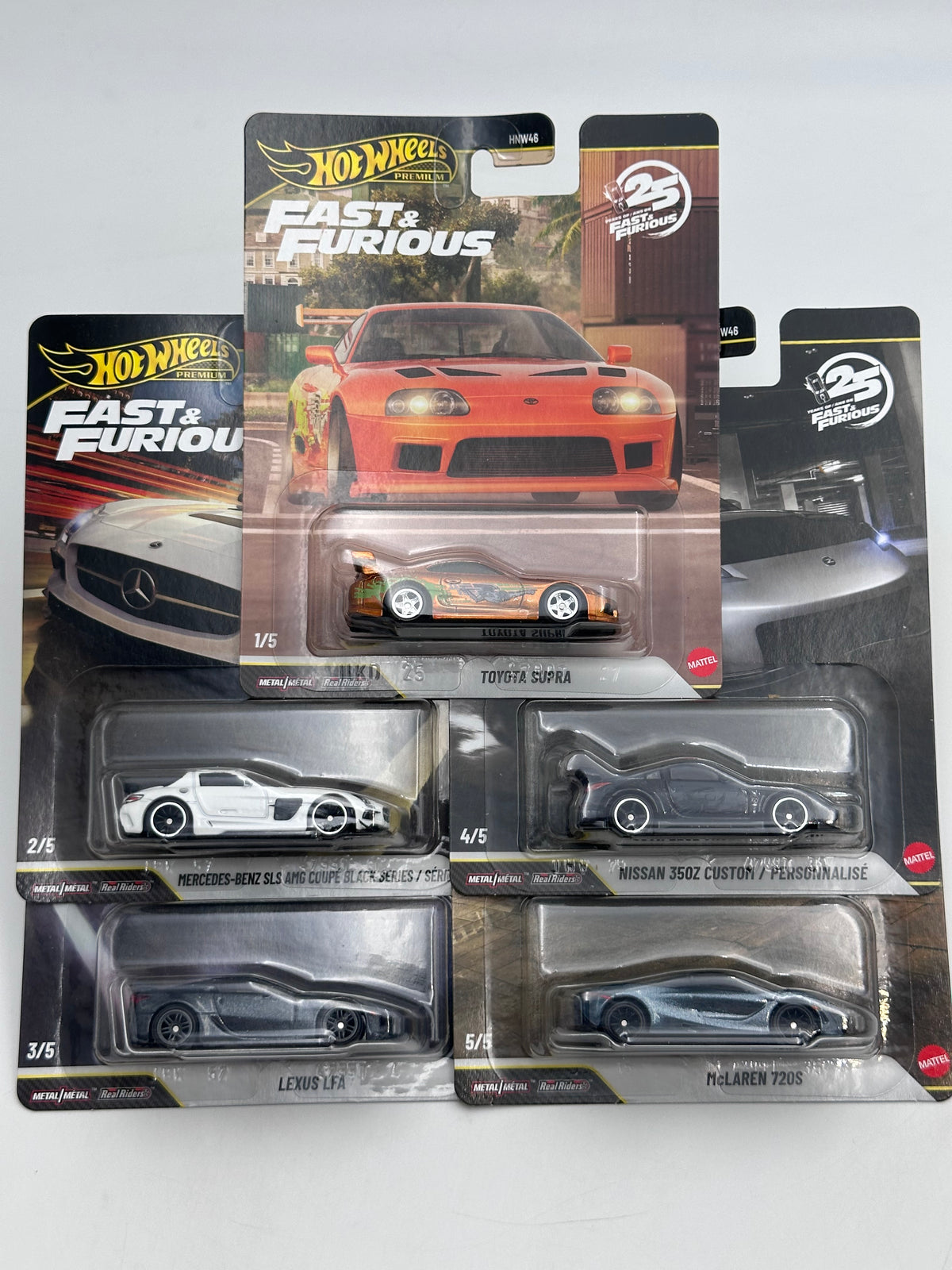 2026 Hot Wheels Premium Fast & Furious 25th Anniversary Dash R Case Complete Set Of 5