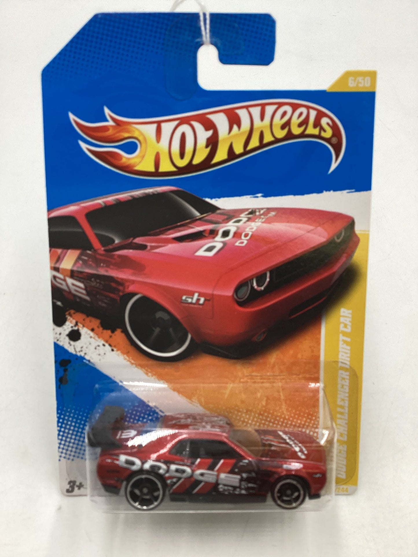 2011 Hot Wheels #6 Dodge Challenger Drift Car Red 51G