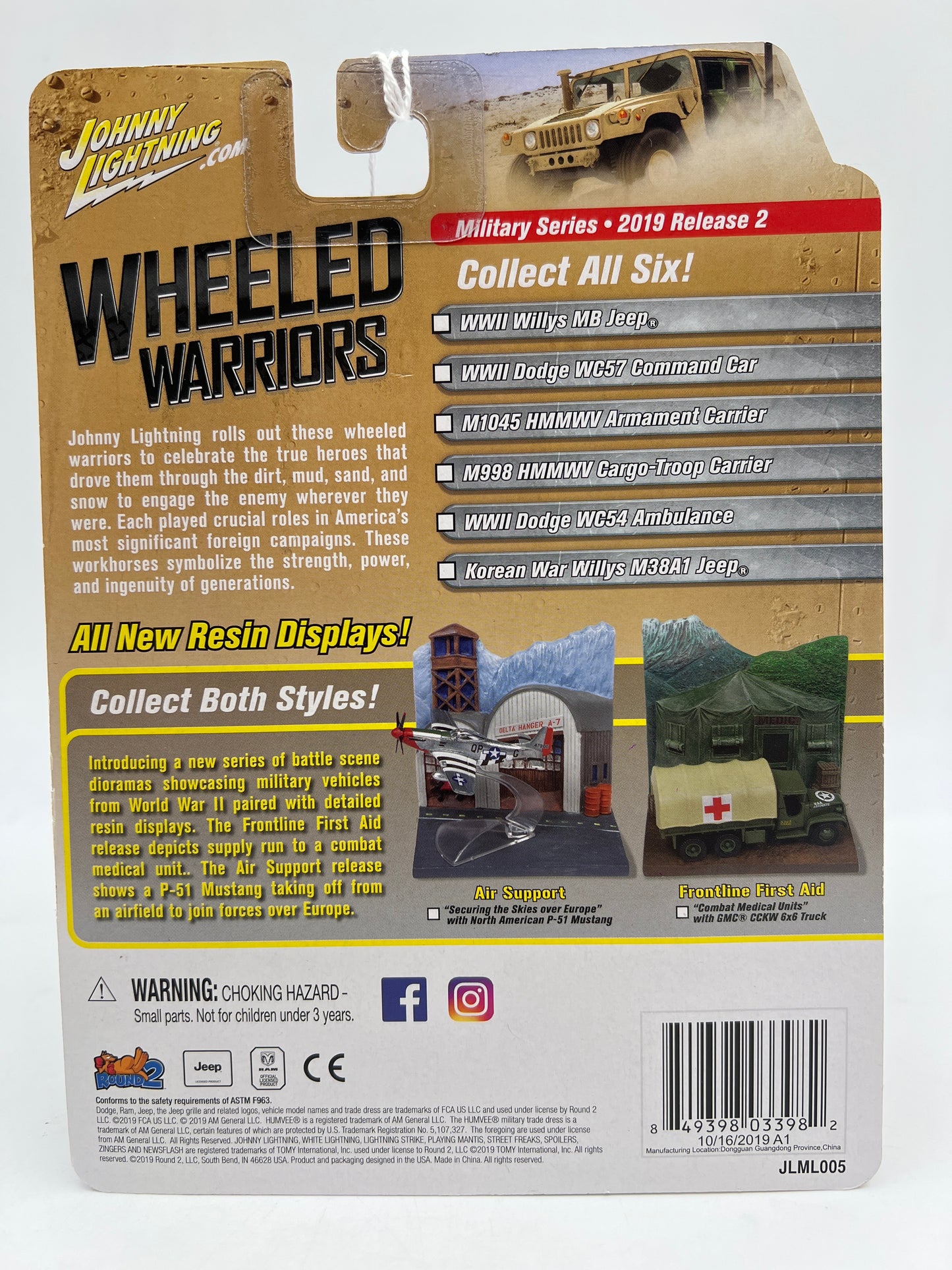 Johnny Lightning White Lightning CHASE Wheeled Warriors Korean War Willys M38A1C Jeep