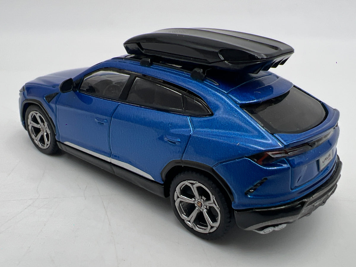 Mini GT MiJo x USA Exclusive #172 Lamborghini Urus Blu Eleos W/Roof Box Blue