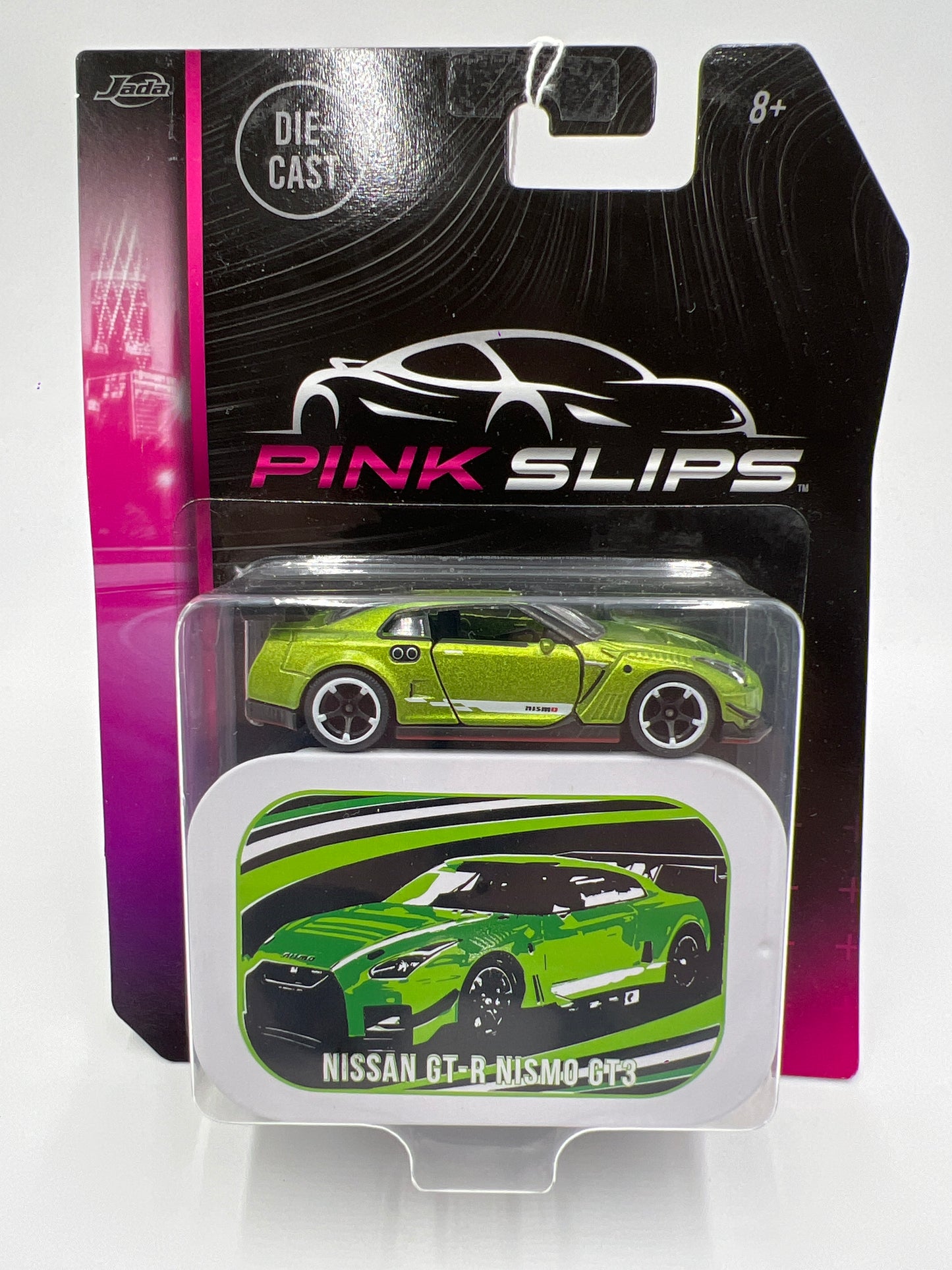 Jada Diecast Pink Slips W/Tin Nissan GT-R Nismo GT3 Green 110F