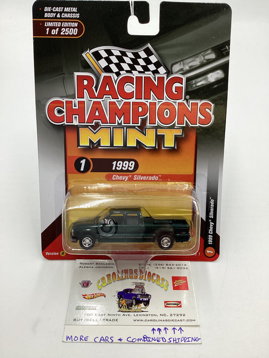 Racing Champions Mint #1 Release 1 Version A 1999 Chevy Silverado Green