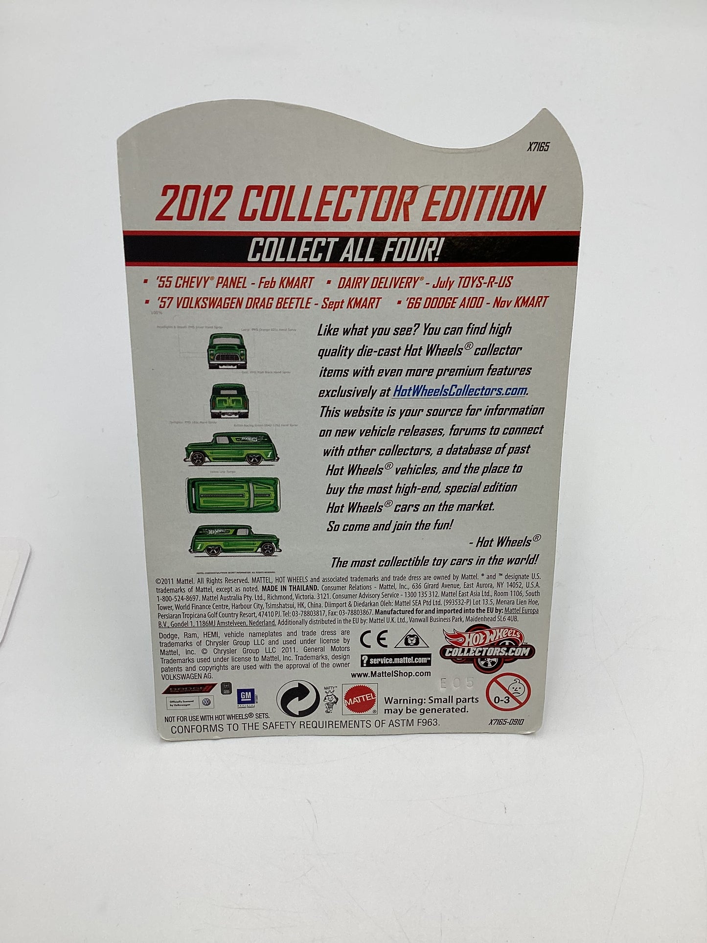 2012 Hot Wheels RLC Kmart Mail in #1 55 Chevy Panel Green Factory Sealed W/Protector