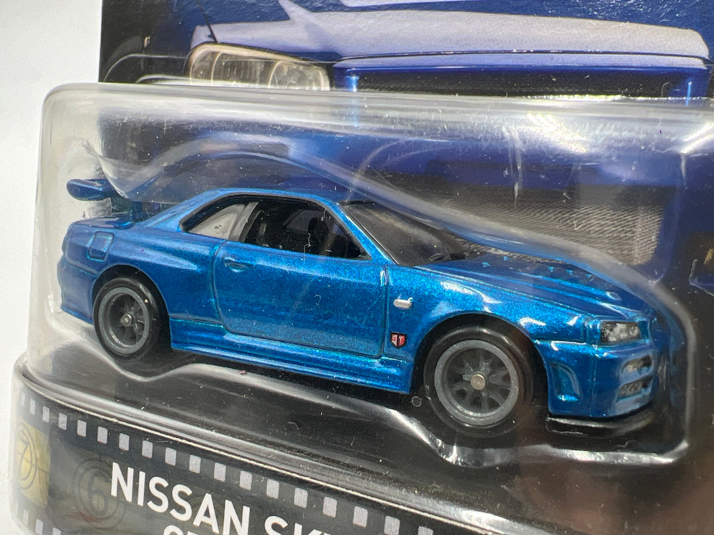 Hot Wheels Retro Entertainment Fast & Furious Nissan Skyline GT-R R34 Blue W/Protector