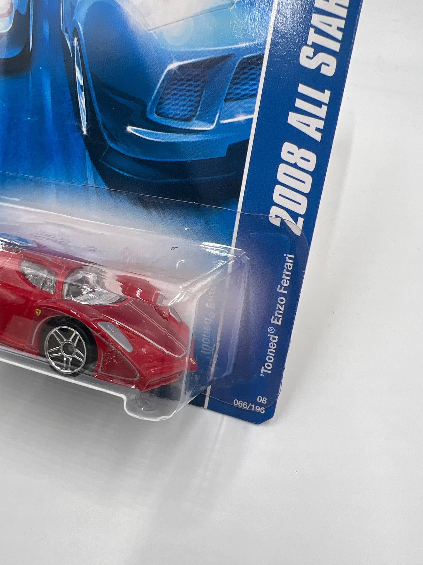 2008 Hot Wheels All Stars #66 Tooned Enzo Ferrari Red Card Not Perfect SR