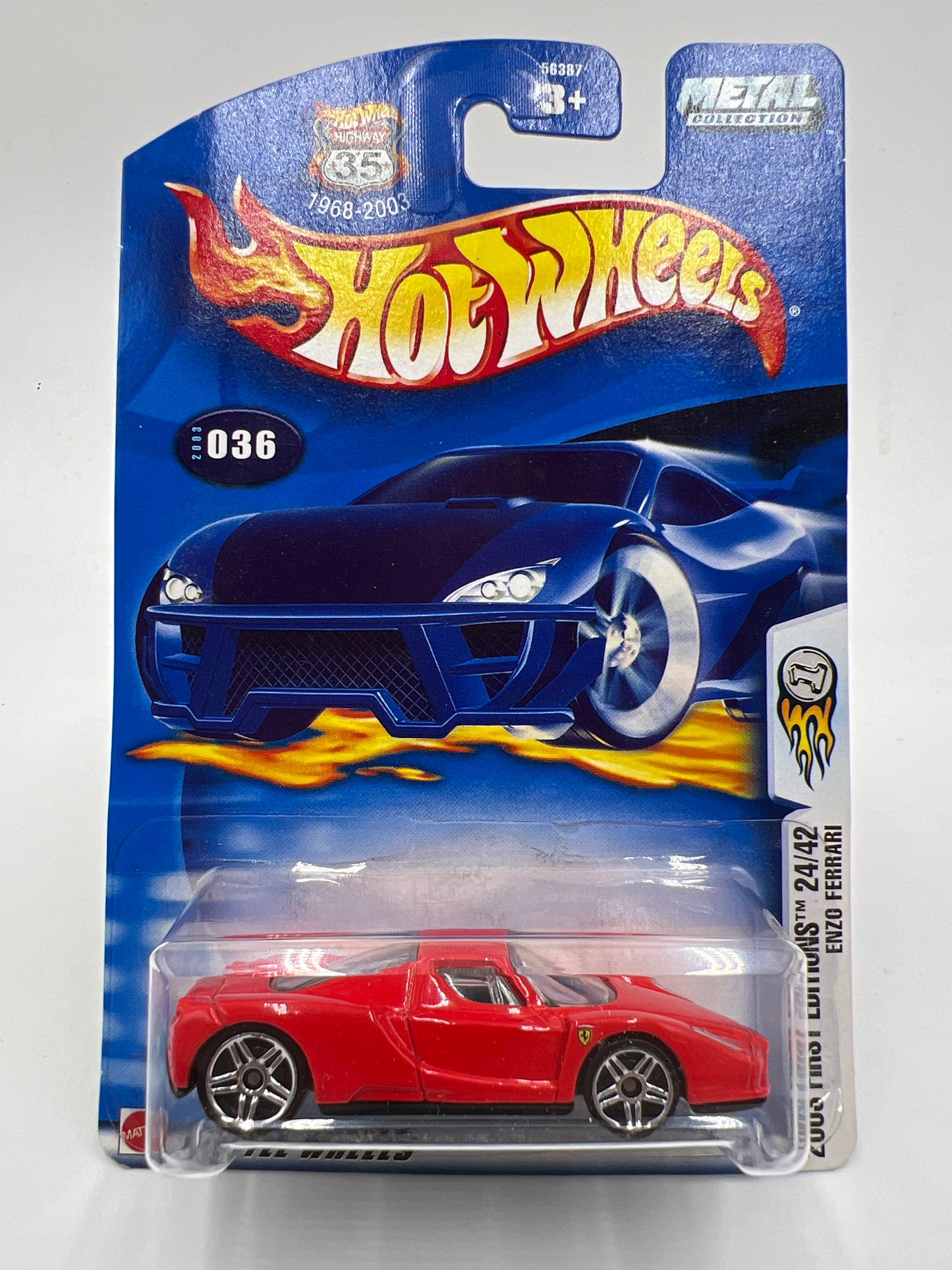 2003 Hot Wheels First Editions #36 Enzo Ferrari Red W/Protector SR