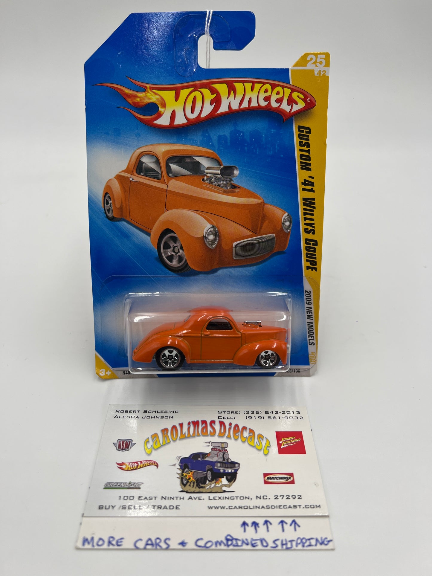 2009 Hot Wheels New Models #25 Custom 41 Willys Coupe Orange 23G