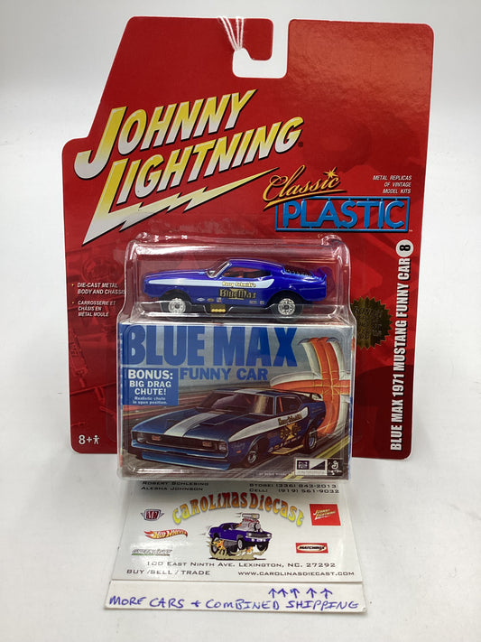Johnny lightning Classic Plastic #8 Blue Max 71 Mustang Funny Car 231D