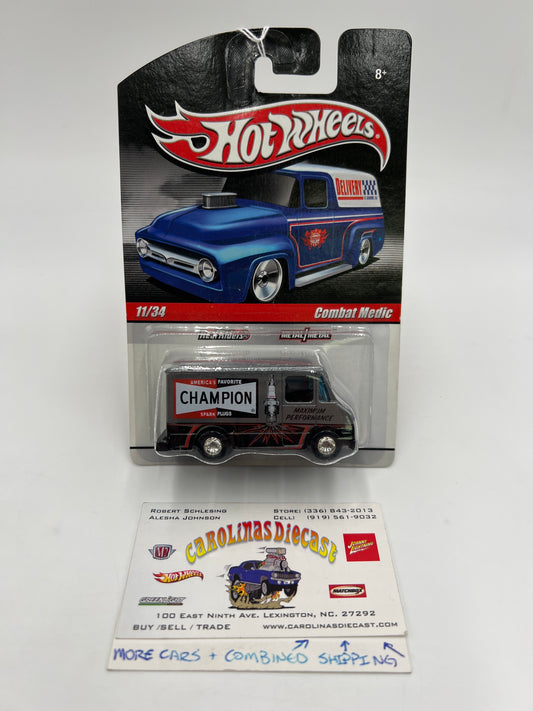 Hot Wheels Premium Delivery Series #11 Combat Medic Champion Spark Plugs Silver