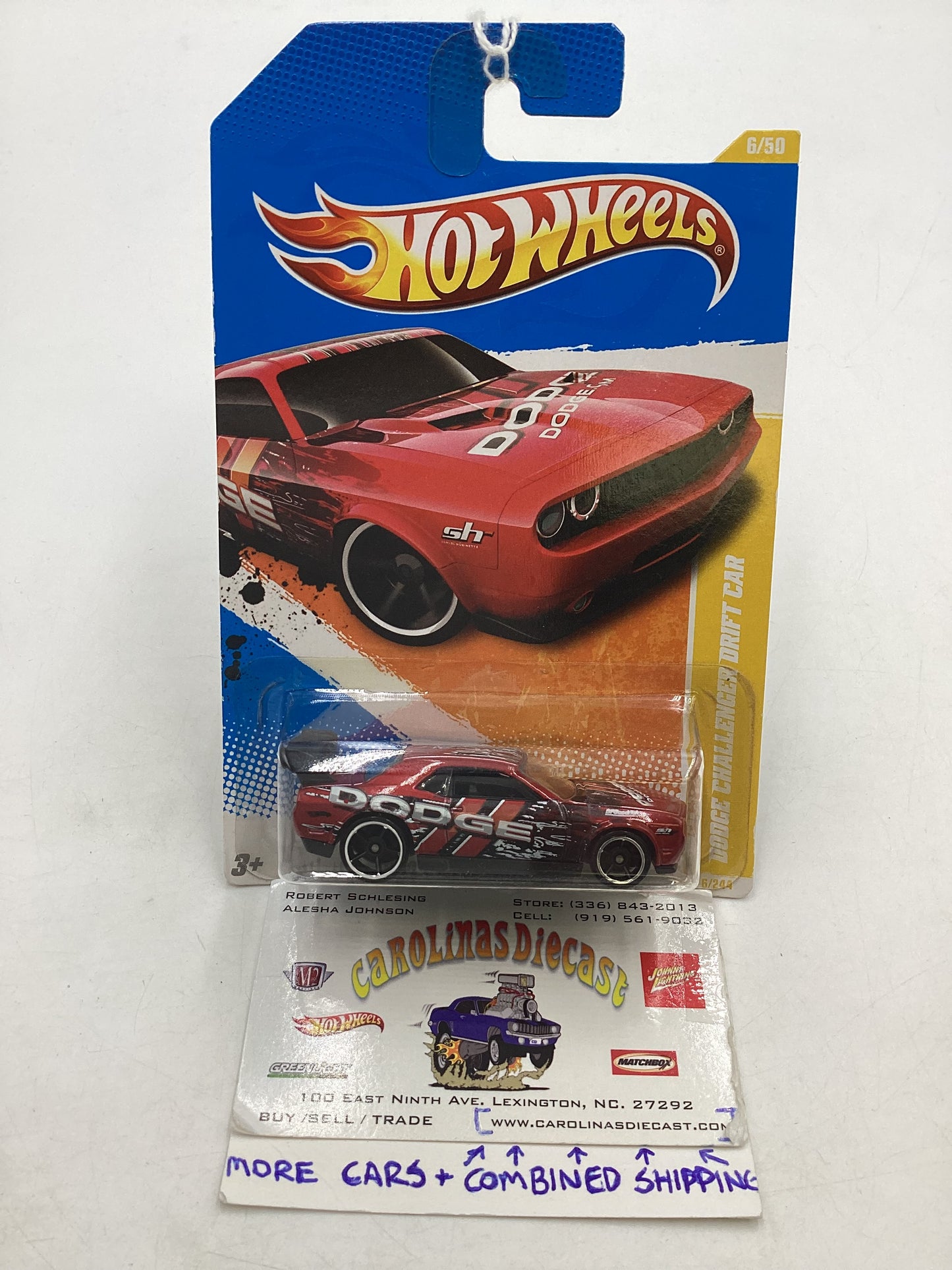 2011 Hot Wheels #6 Dodge Challenger Drift Car Red 42C