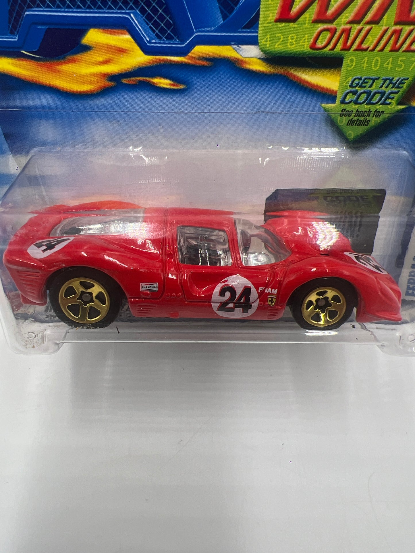 2002 Hot Wheels First Editions #025 Ferrari P4 Red *Card Stains Back*